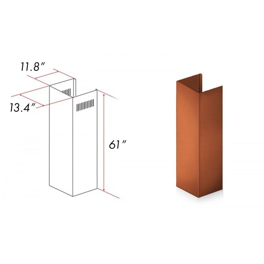 ZLINE 61 in. Extended Chimney and Crown (8667C-E) - Image 2
