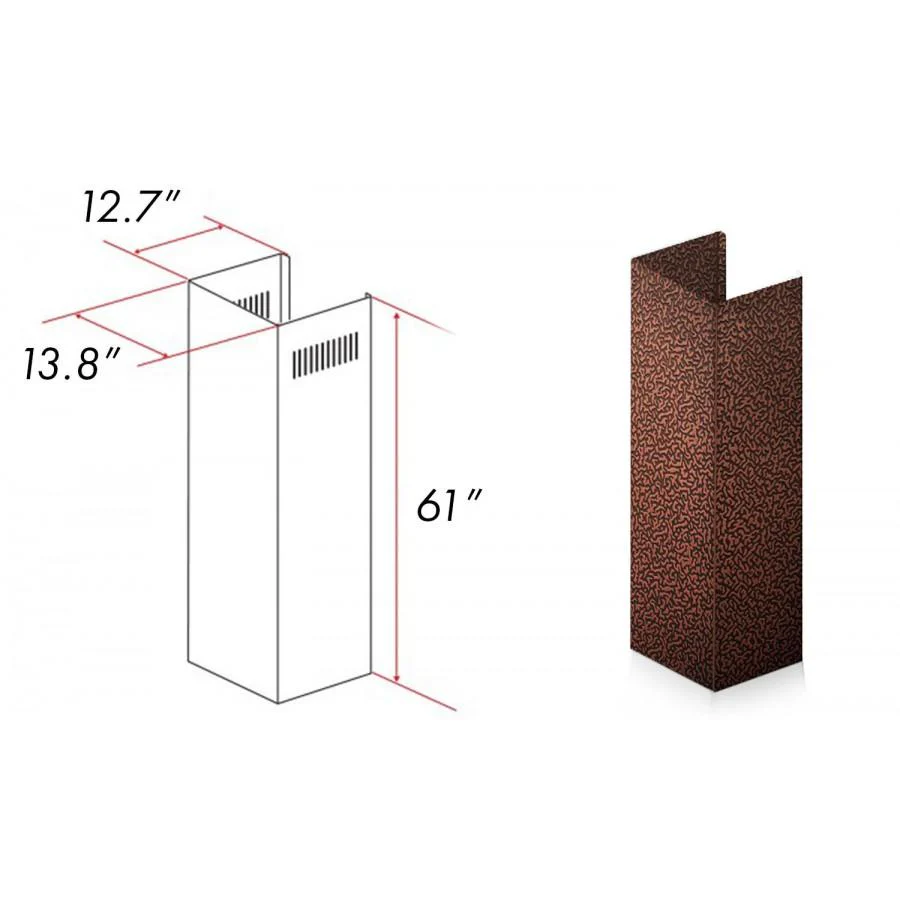ZLINE 61 in. Extended Chimney and Crown (8667E-E) - Image 2