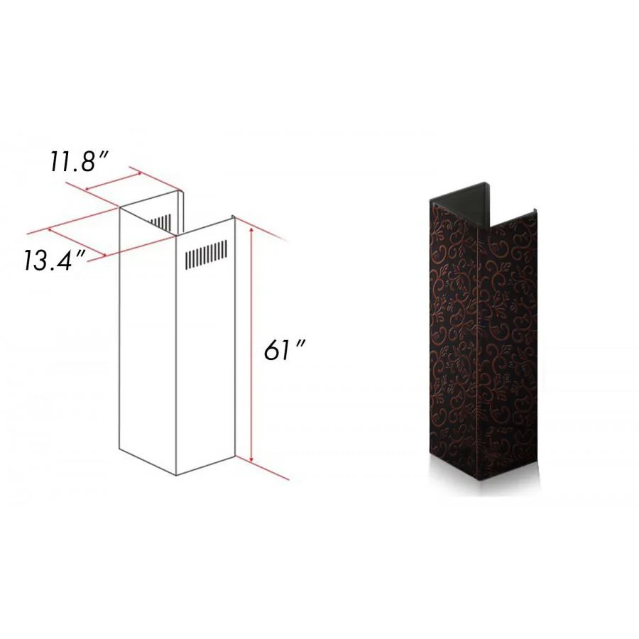 ZLINE 61 in. Extended Chimney and Crown (8667F-E) - Image 2