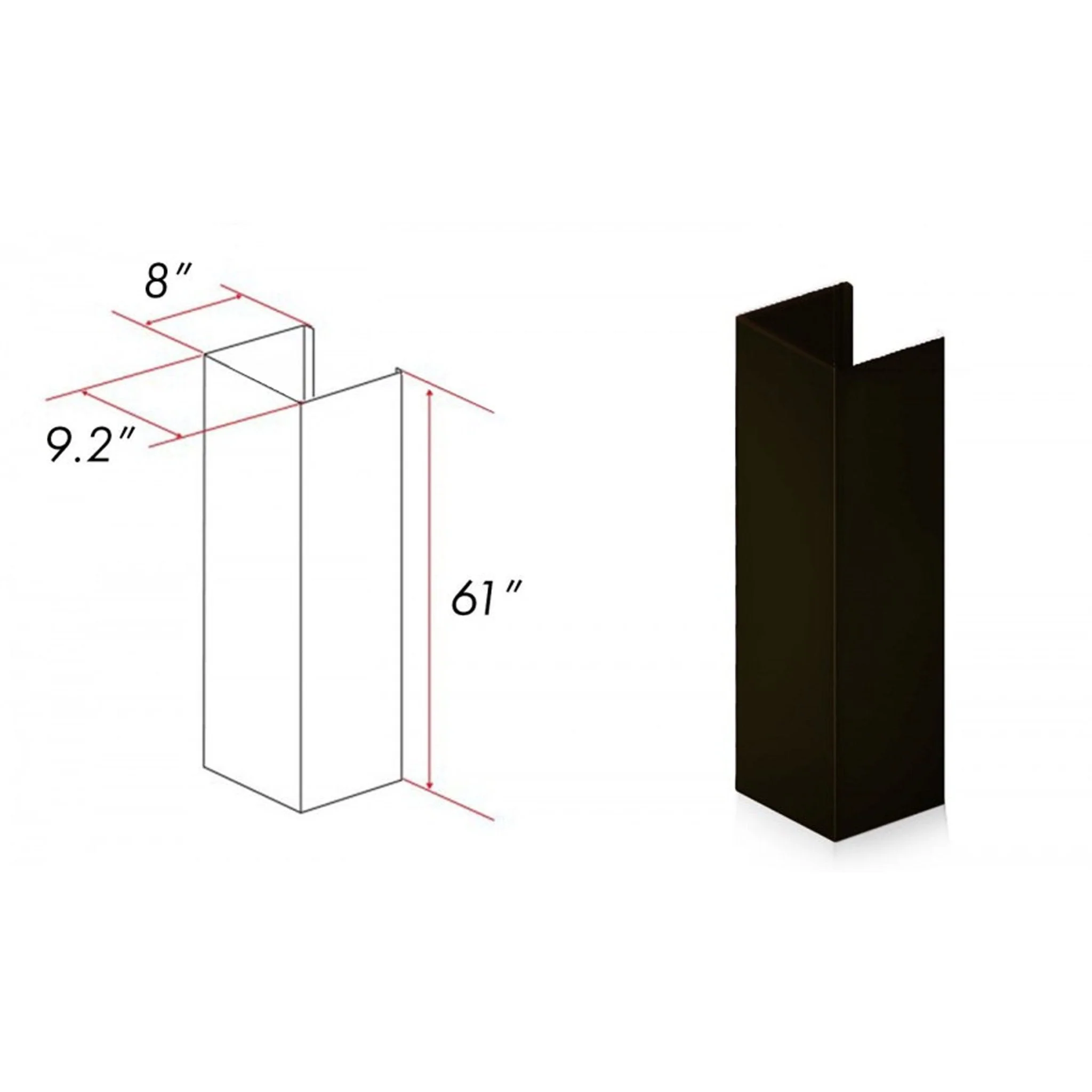 ZLINE 61 in. Extended Chimney and Crown (8KBB-E) - Image 2