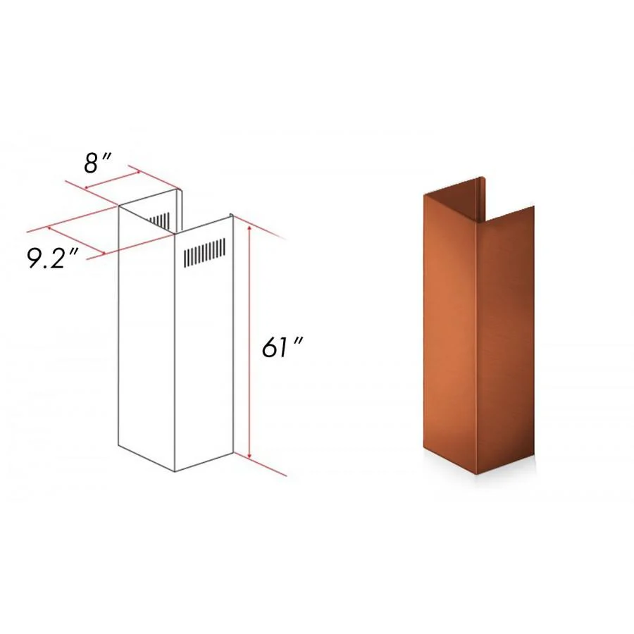 ZLINE 61 in. Extended Chimney and Crown (8KBC-E) - Image 2