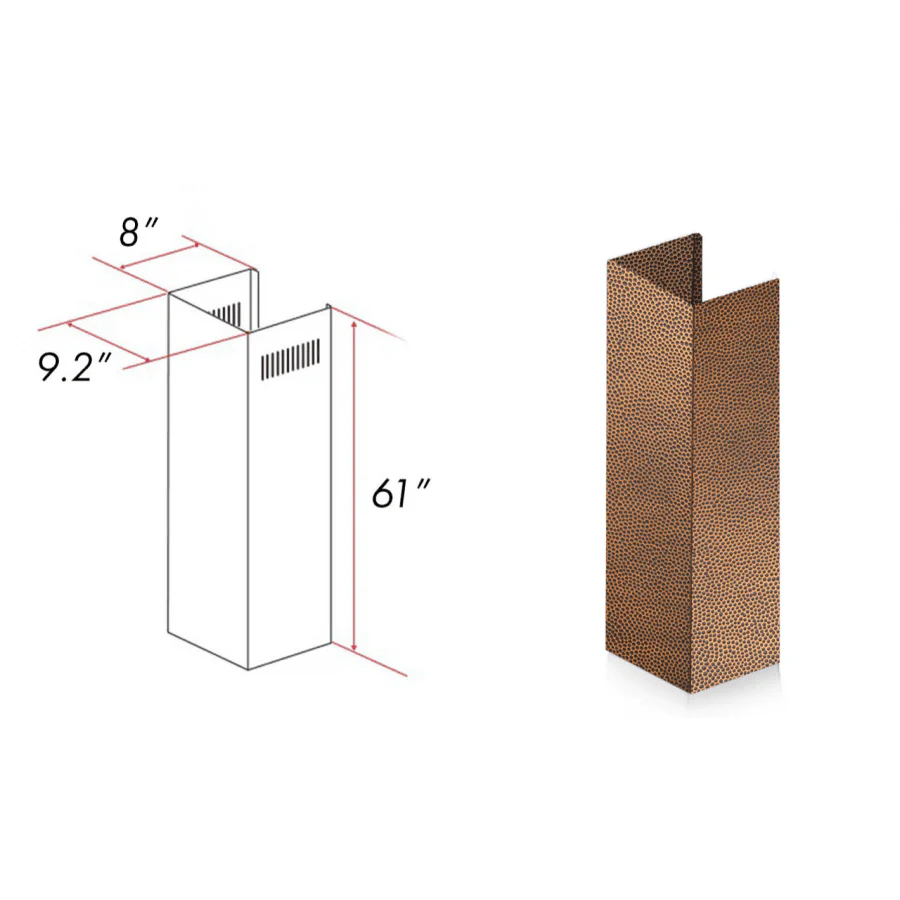 ZLINE 61 in. Extended Chimney and Crown (8KBH-E) - Image 2