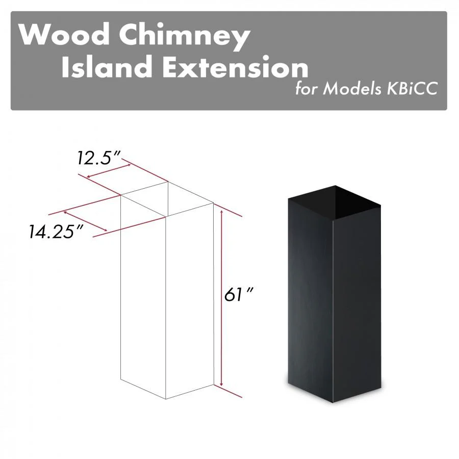ZLINE 61 in. Wooden Chimney Extension for Ceilings up to 12.5 ft. (KBiCC-E)