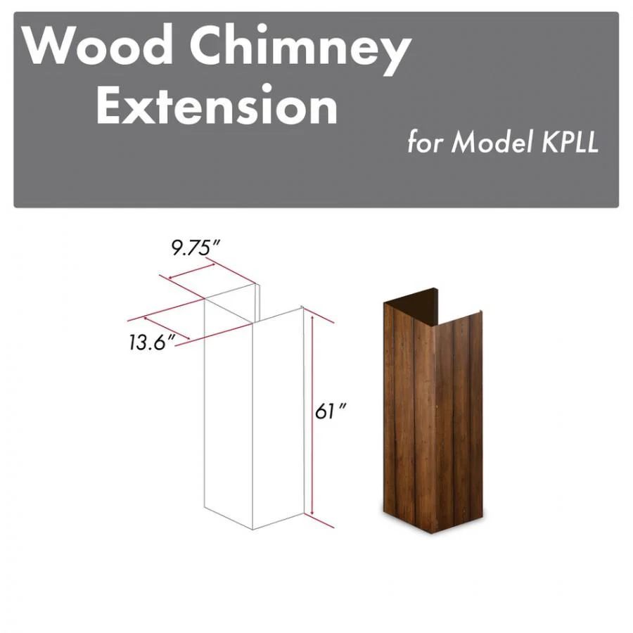 ZLINE 61 in.Wooden Chimney Extension for Ceilings up to 12 ft. (KPLL-E)