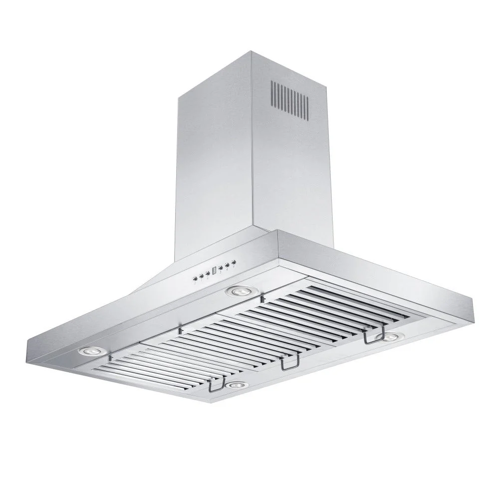 36 in. Ducted Island Mount Range Hood with Single Remote Blower in Stainless Steel (GL2i-RS-36-400) - Image 4