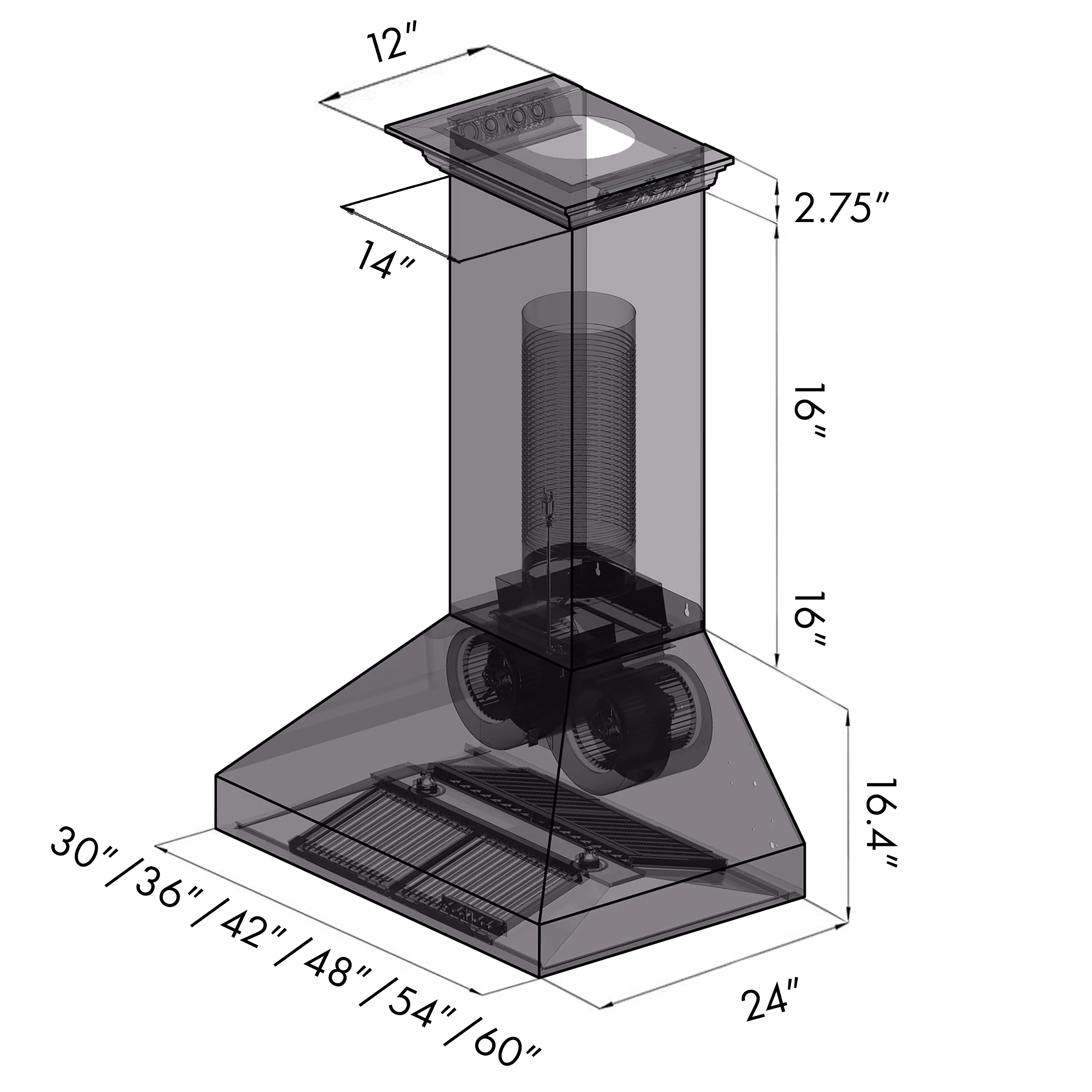 48" ZLINE CrownSound™Ducted Vent Wall Mount Range Hood in Stainless Steel with Built-in Bluetooth Speakers (667CRN-BT-48) - Image 14