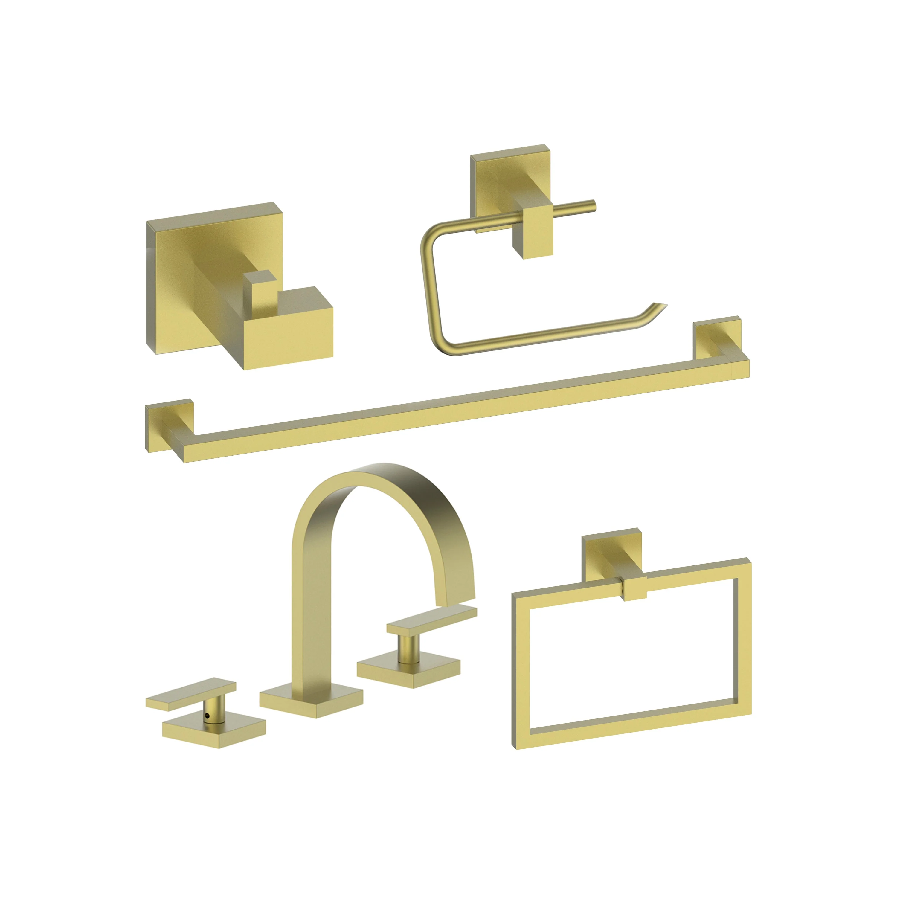 5 Piece Bathroom Faucet and Accessory Bundle(5BP-BLSACCF-CB)