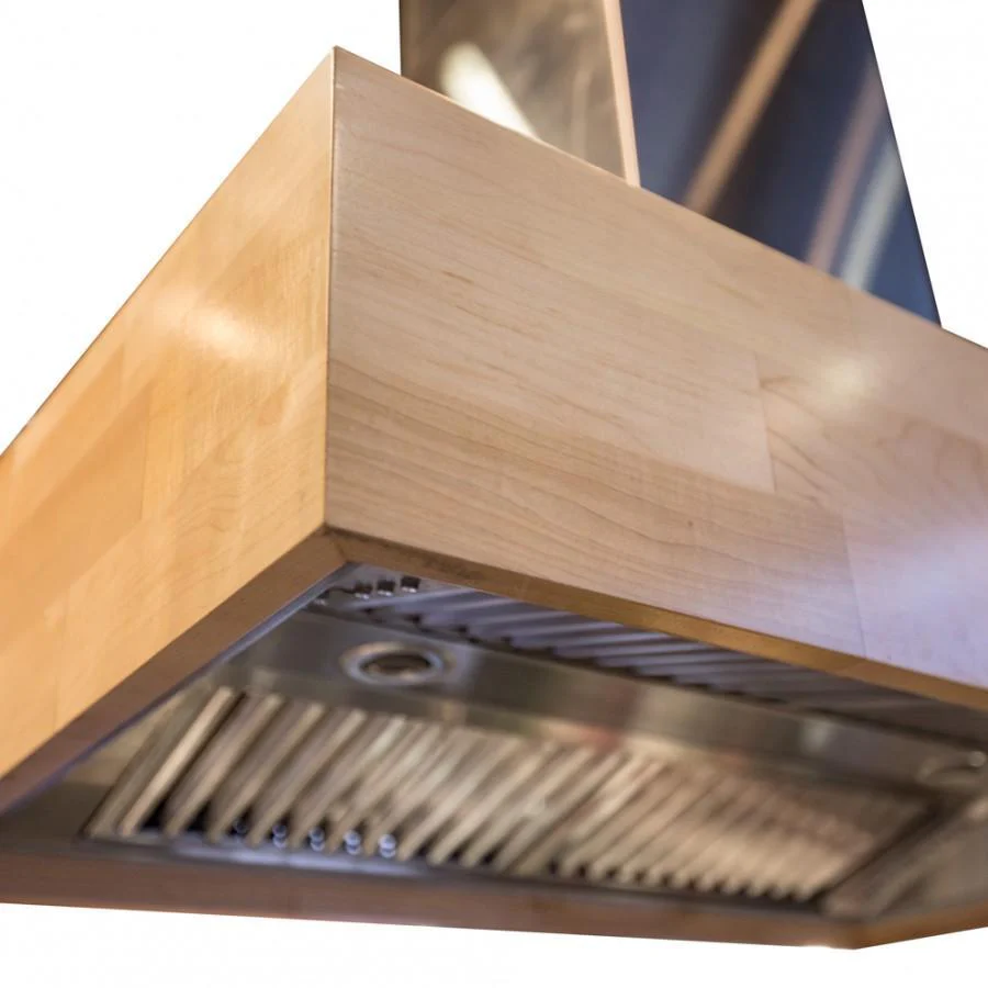 ZLINE 36 in. Designer Series Wooden Wall Mount Range Hood in Butcher Block (681M-36) - Image 3