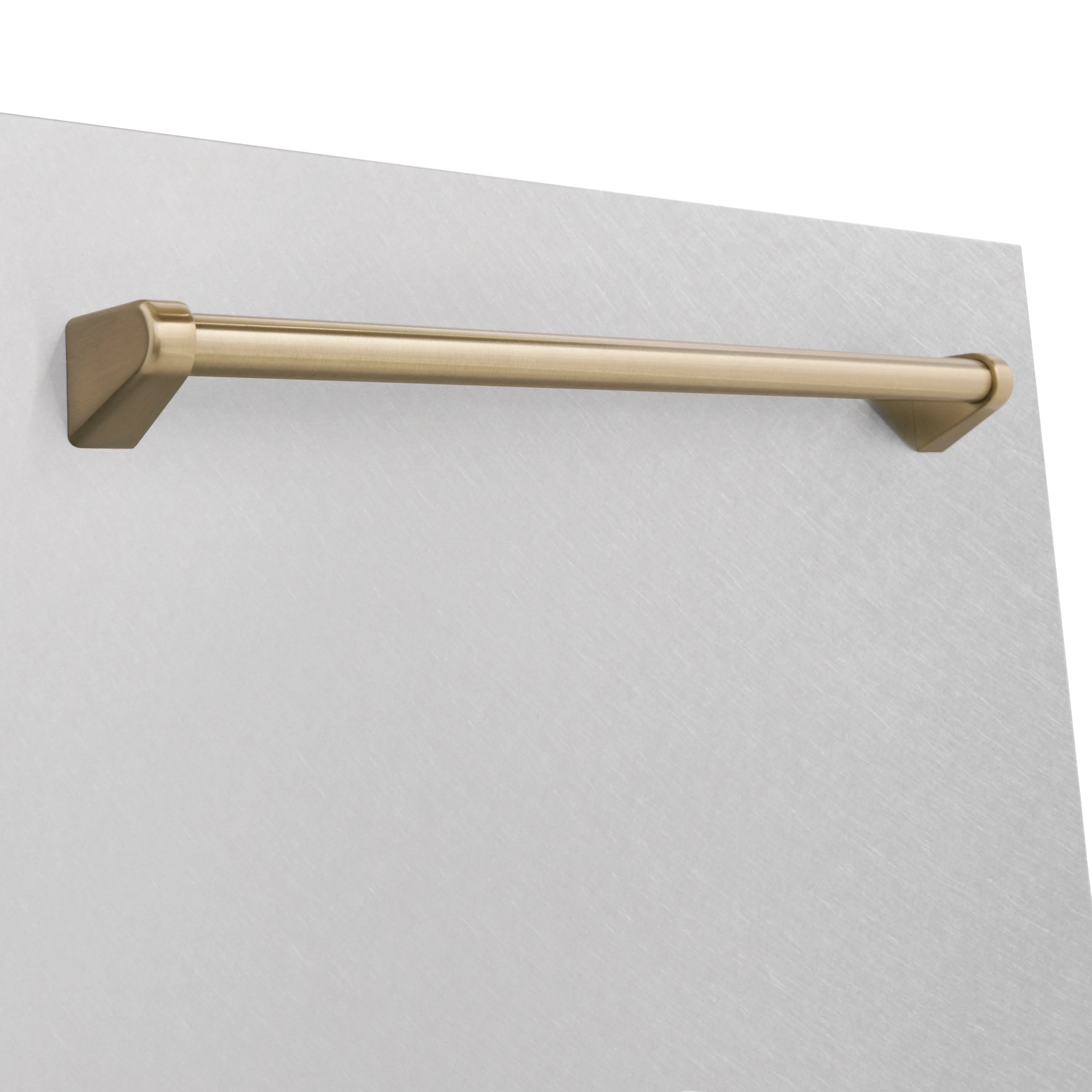 ZLINE Autograph Edition 18 in. Tallac Dishwasher Panel in Satin Stainless Steel Finish with Champagne Bronze Handle (DPVZ-SN-18-CB) - Image 2