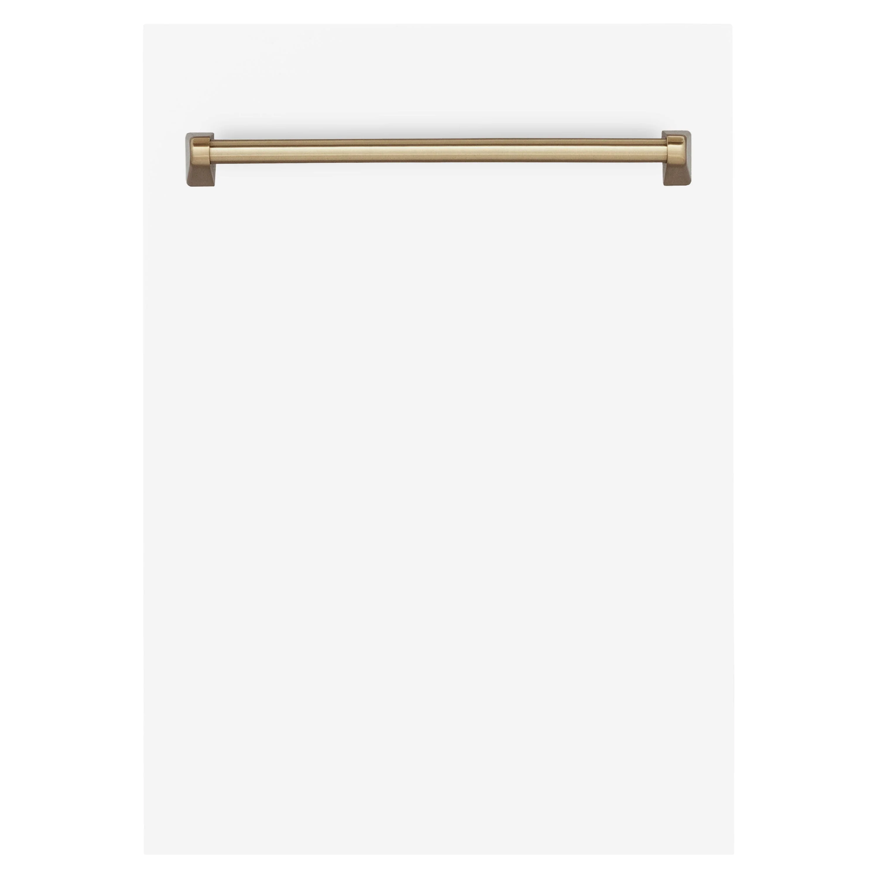 ZLINE 18 in. Autograph Edition Tallac Dishwasher Panel in White Matte with Champagne Bronze Handle (DPVZ-WM-18-CB) - Image 3