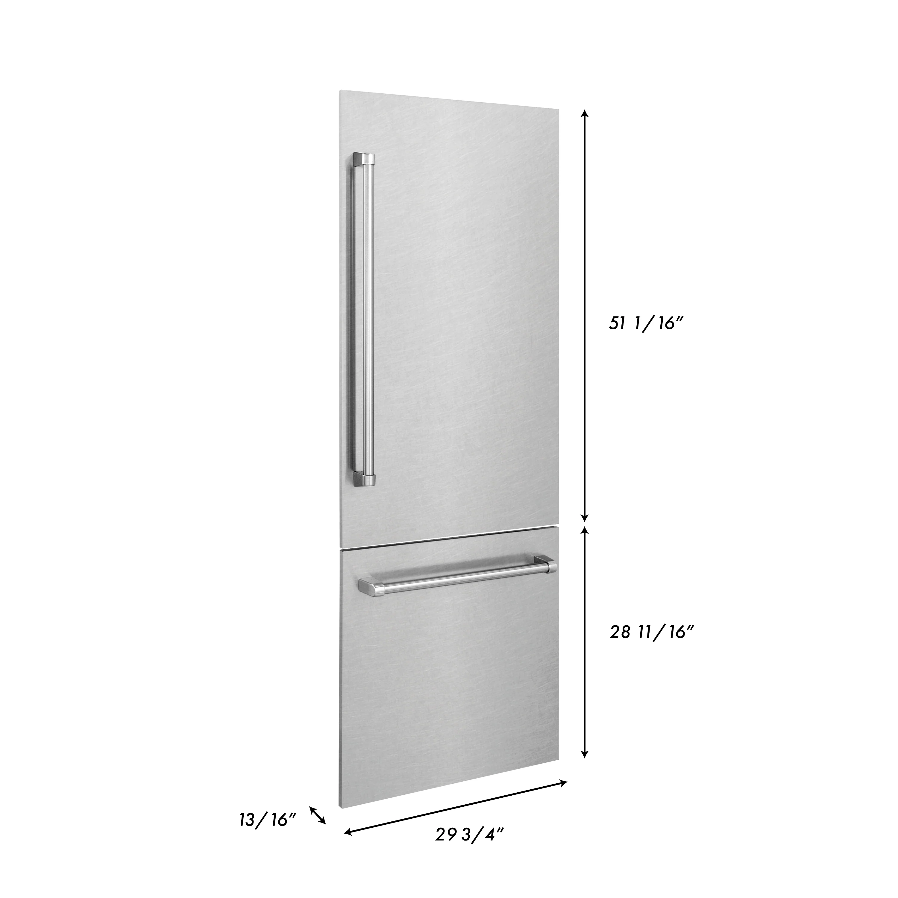 ZLINE 30 in. Refrigerator Panels in Satin Stainless Steel for a 30 in. Built-in Refrigerator (RPBIV-SN-30) - Image 6