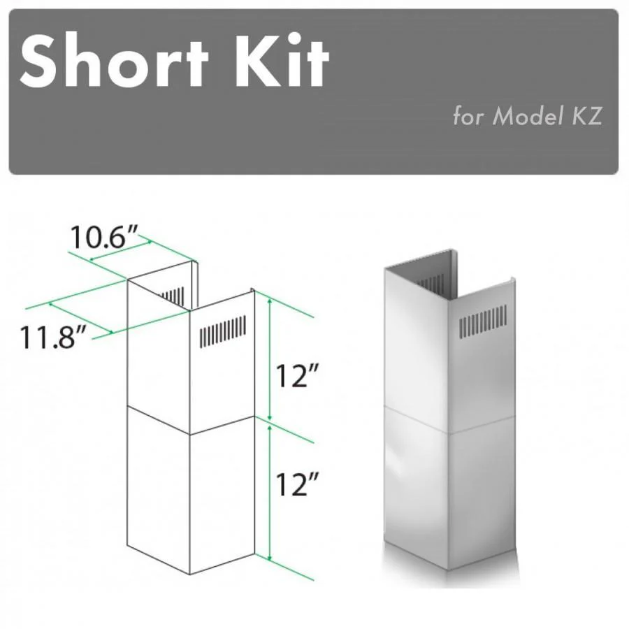 ZLINE 2-12 in. Short Chimney Pieces for 7 ft. to 8 ft. Ceilings (SK-KZ)
