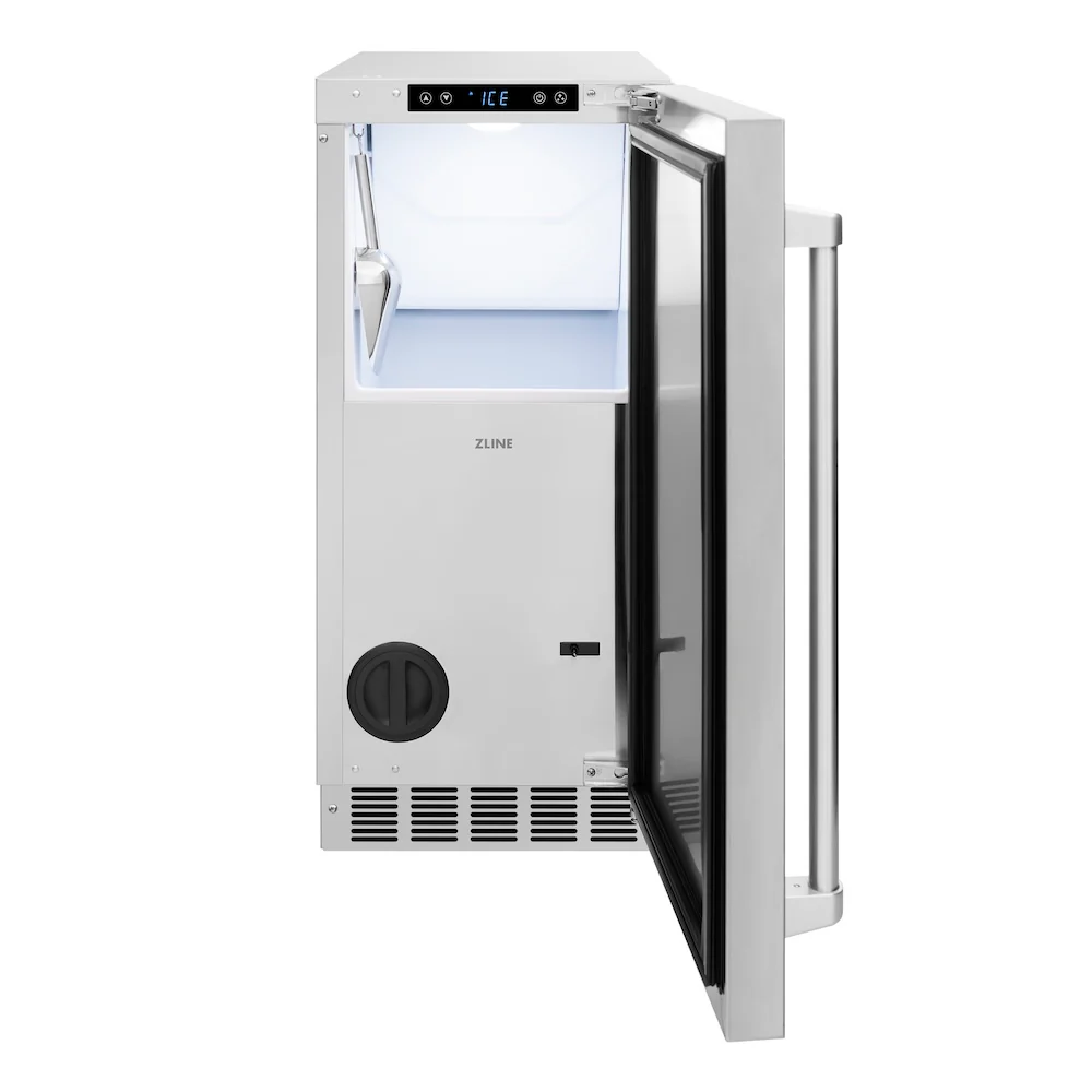 ZLINE 15 in. Touchstone Clear Cube Ice Maker with Drain Pump and Solid Stainless Steel Door, Open Box-Great Condition - Image 2