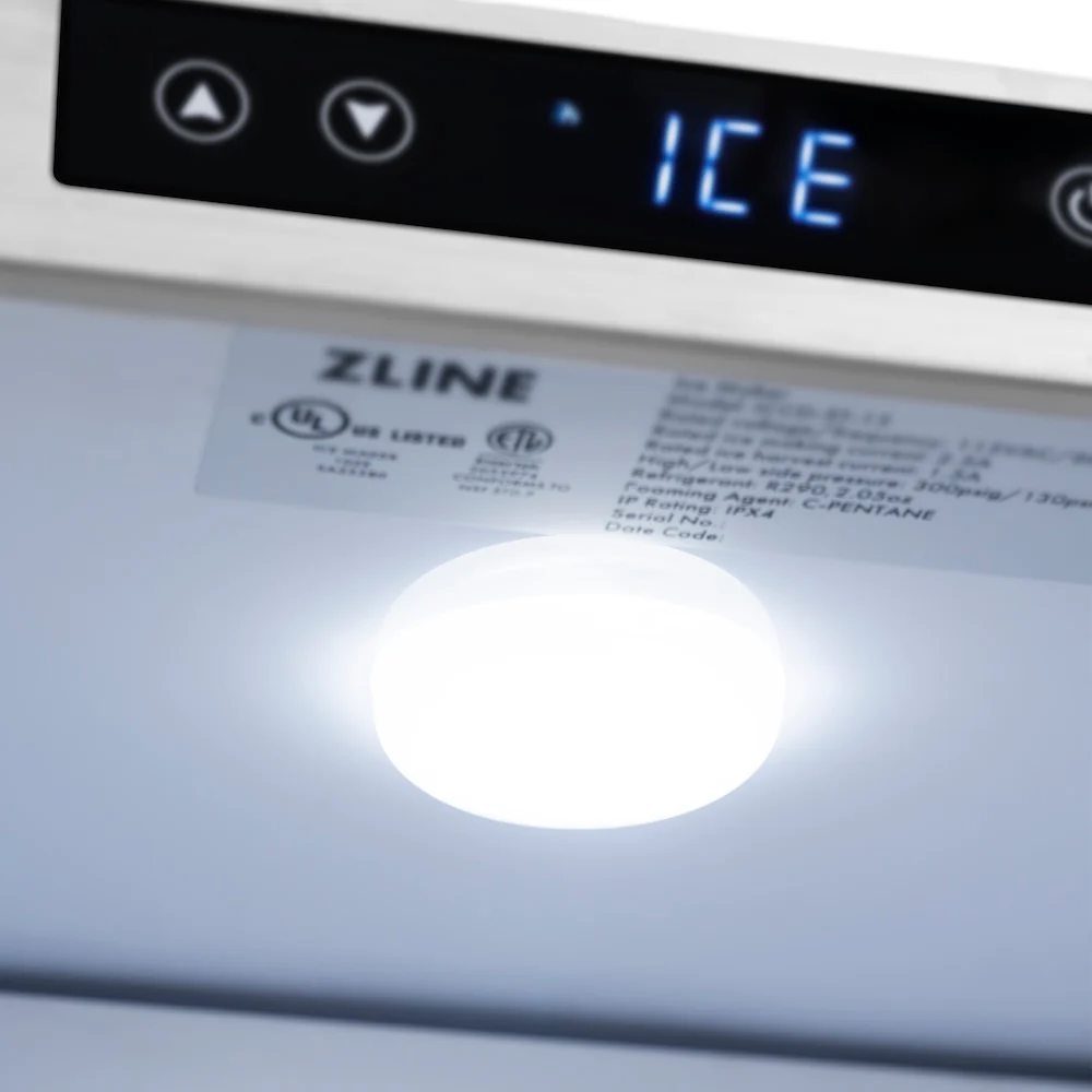 ZLINE 15 in. Touchstone Clear Cube Ice Maker with Drain Pump and Solid Stainless Steel Door, Open Box-Great Condition - Image 4