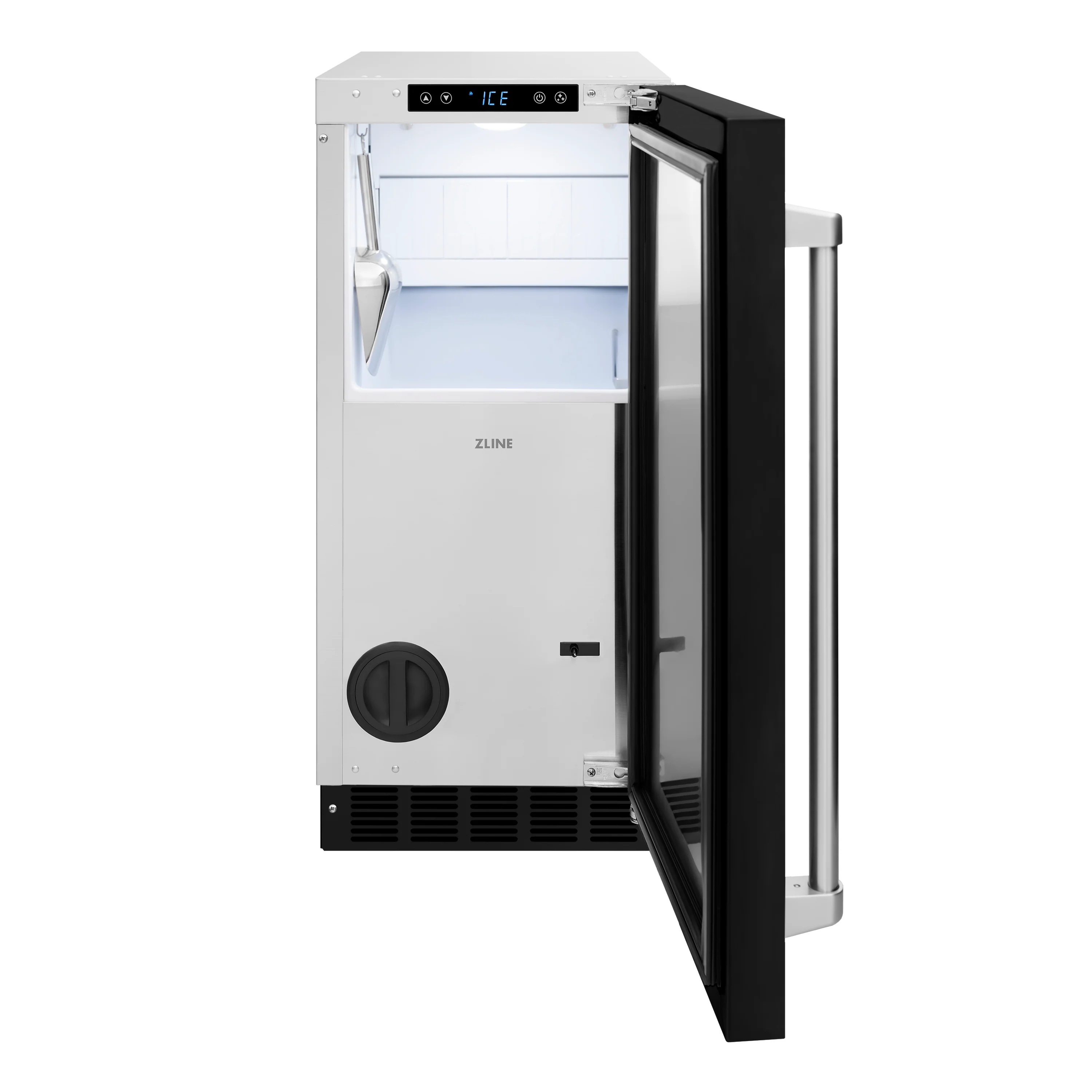 ZLINE 15 in. Touchstone Gourmet Ice Maker with Drain Pump and Black Matte Door (IGMD-BLM-15) - Image 3
