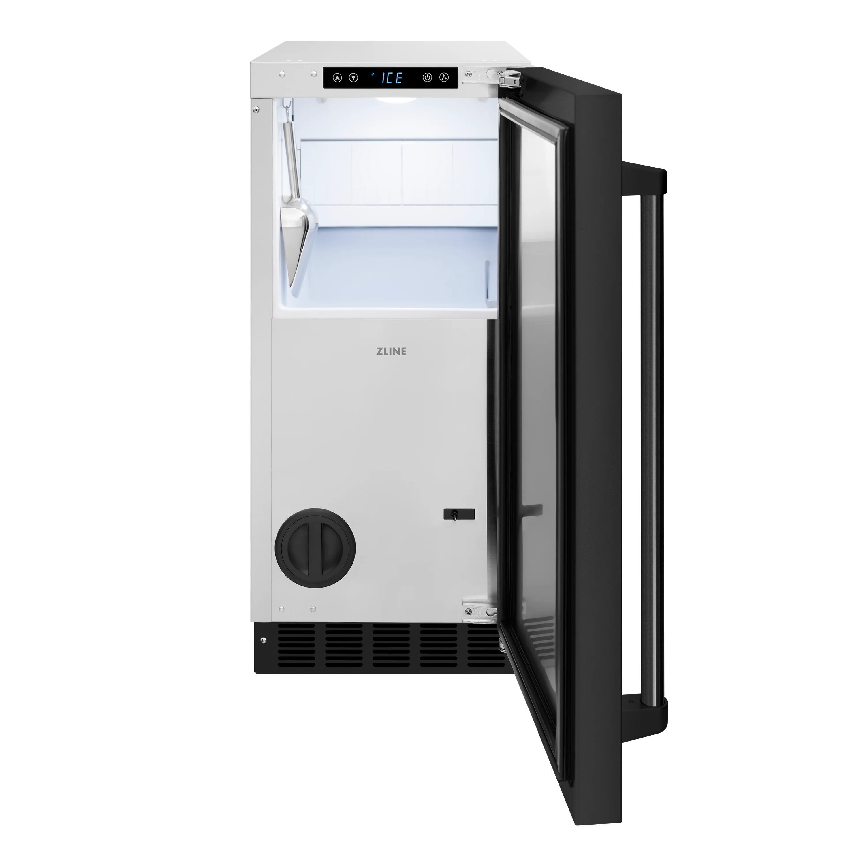ZLINE 15 in. Touchstone Gourmet Ice Maker with Drain Pump and Black Stainless Steel Door (IGMD-BS-15) - Image 3