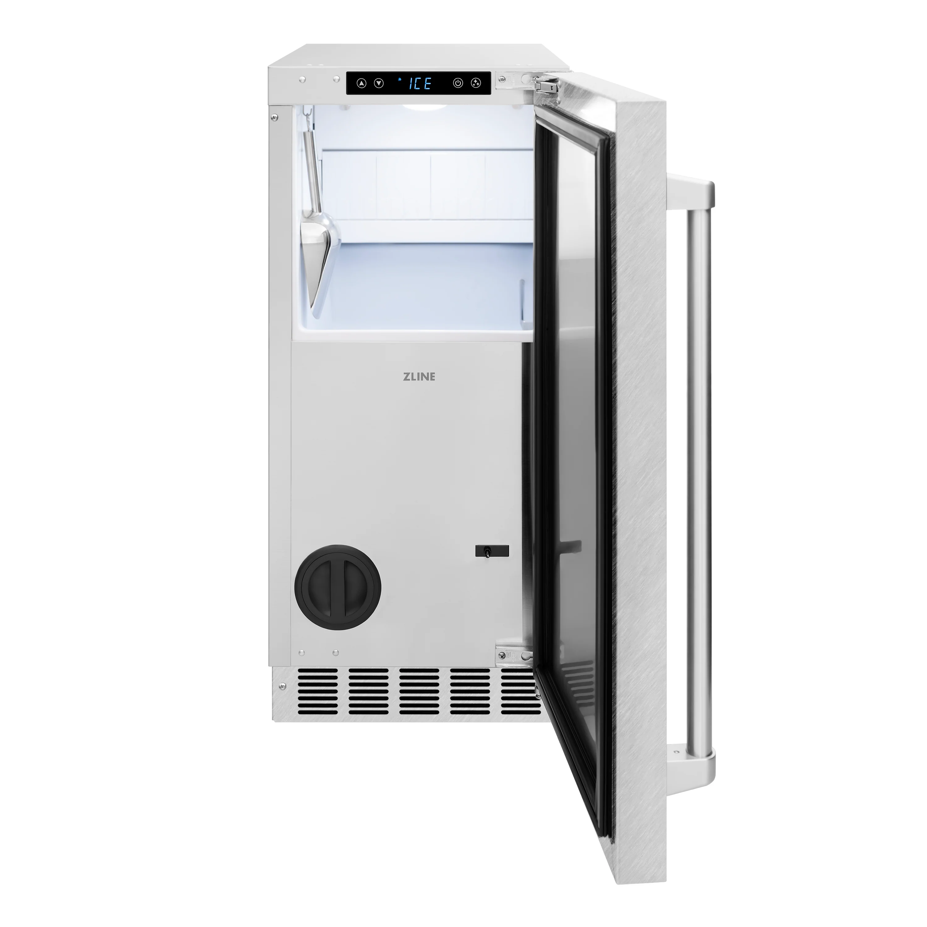 ZLINE 15 in. Touchstone Gourmet Ice Maker with Drain Pump and Satin Stainless Steel Door (IGMD-SN-15) - Image 3
