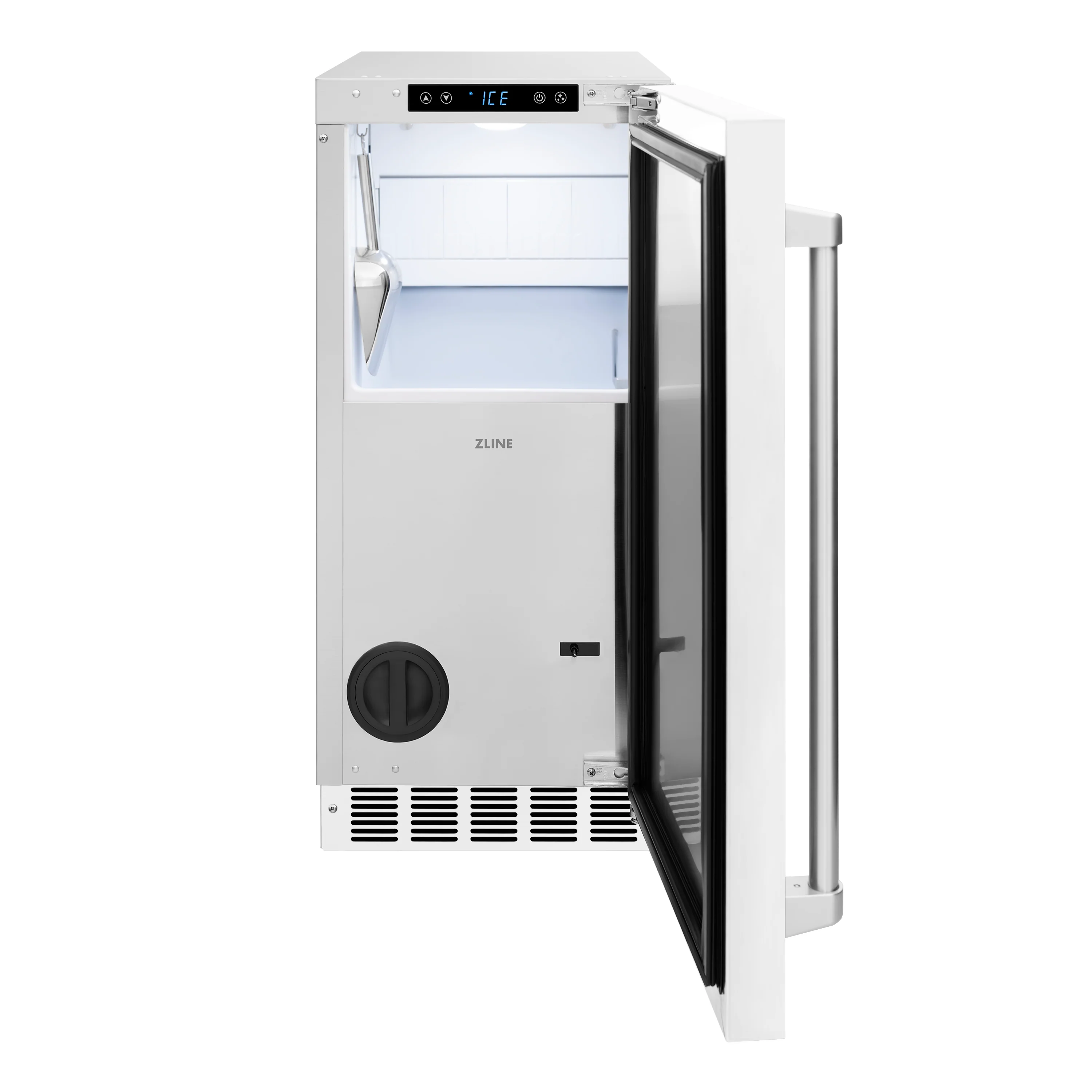 ZLINE 15 in. Touchstone Gourmet Ice Maker with Drain Pump and White Matte Door (IGMD-WM-15) - Image 3