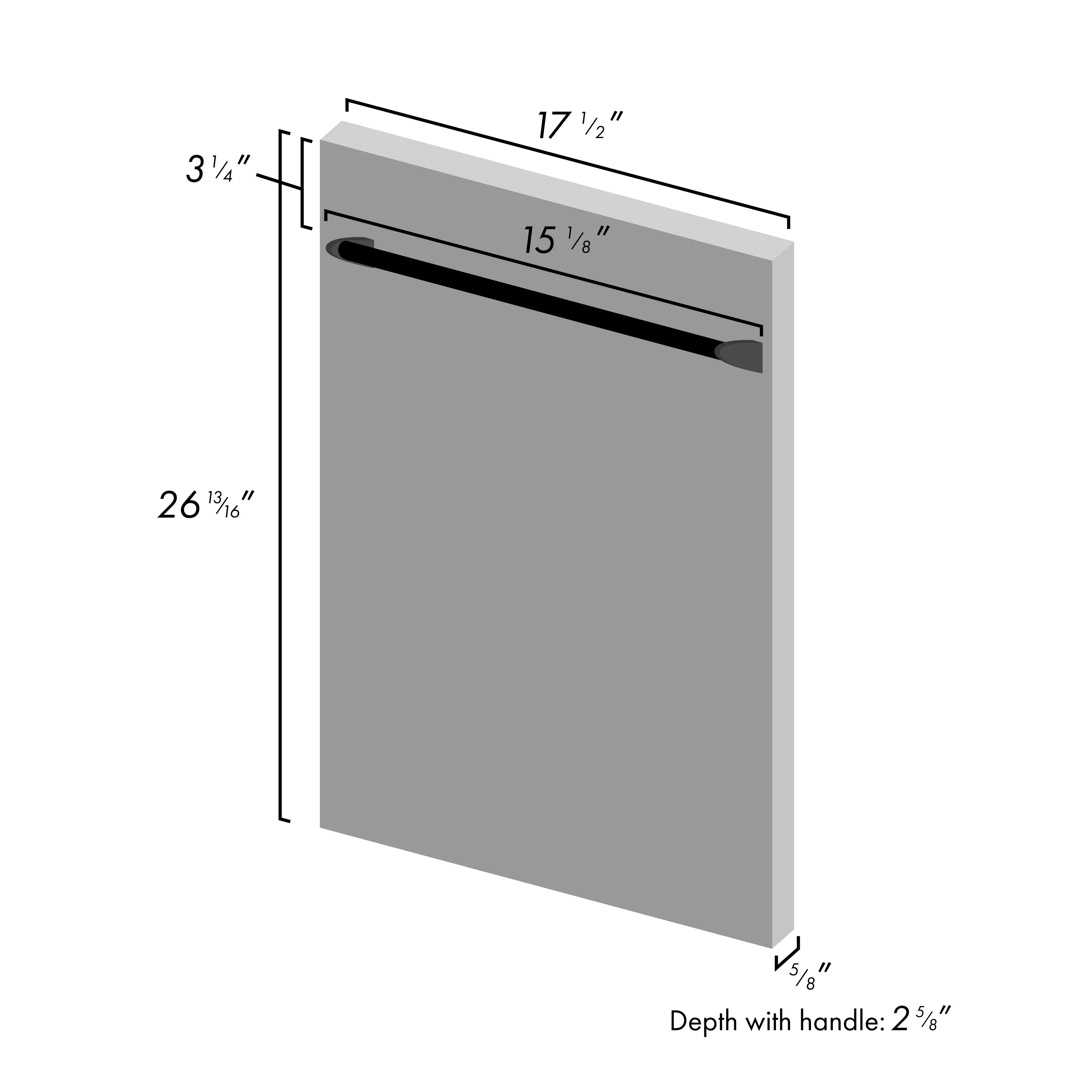 ZLINE 18 in. Dishwasher Panel in Blue Matte with Traditional Handle (DP-BM-18) - Image 3