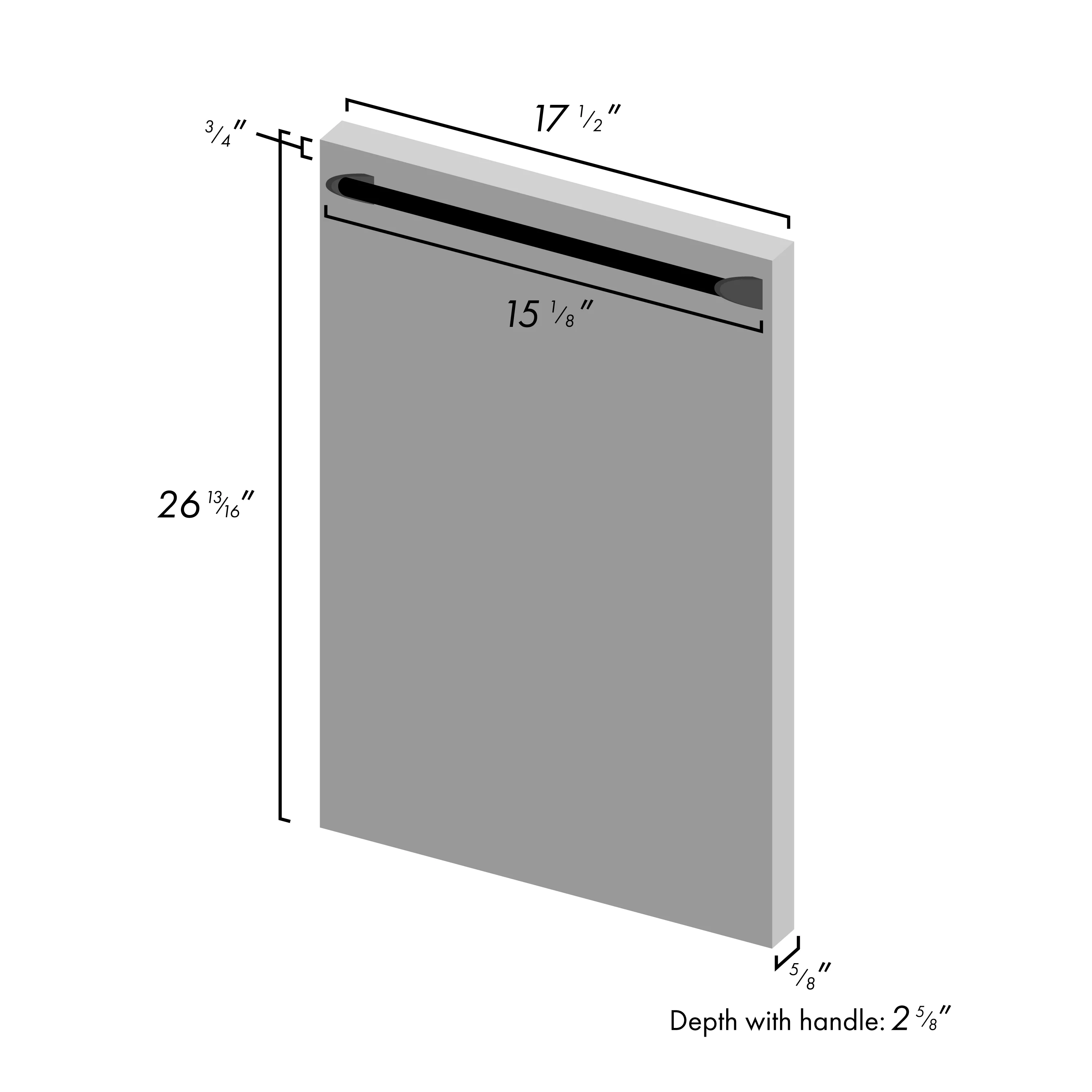 ZLINE 18 in. Dishwasher Panel in Unfinished Wood with Traditional Handle (DP-UF-H-18) - Image 5