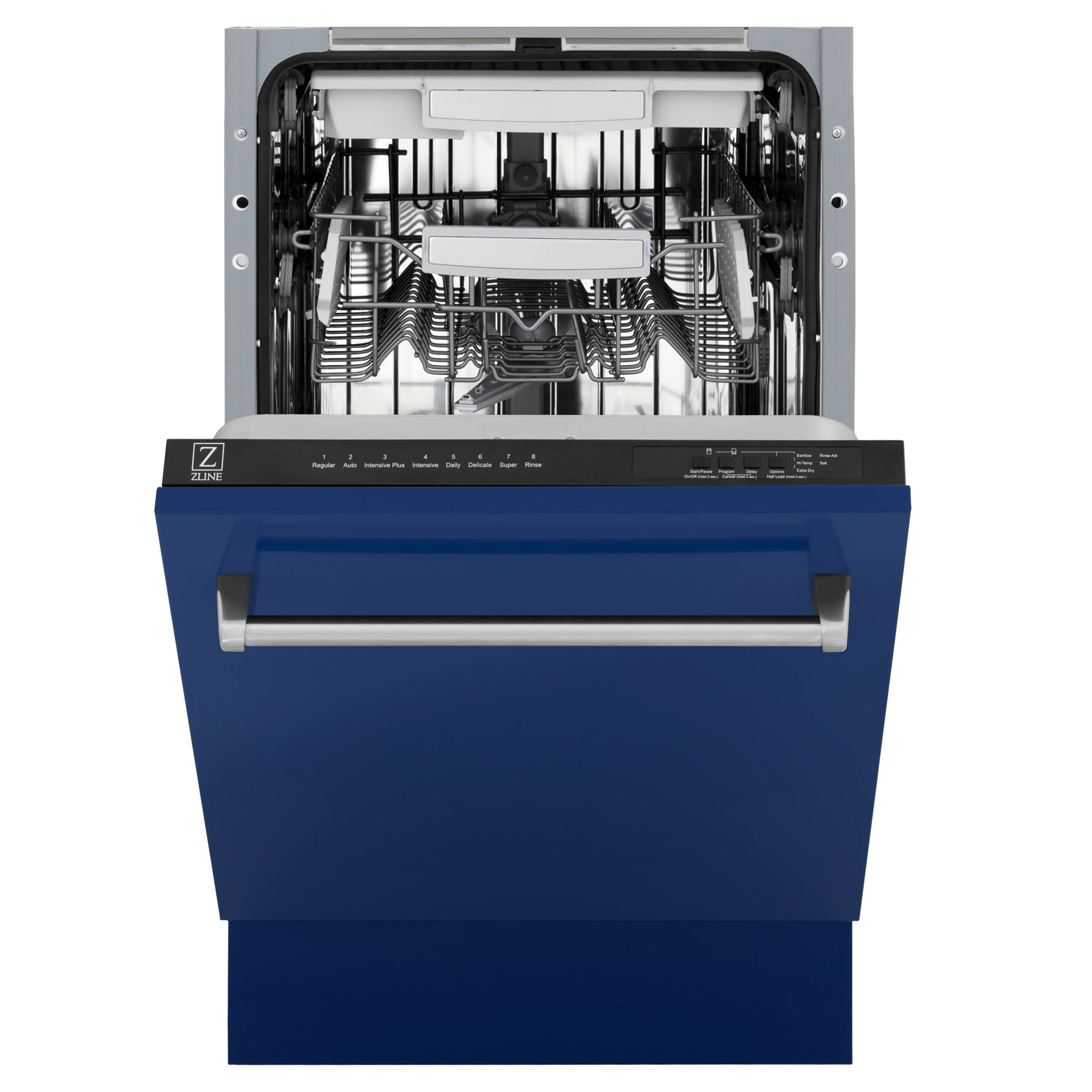 ZLINE 18 in. Tallac Series 3rd Rack Top Control Built-In Dishwasher in Blue Gloss with Stainless Steel Tub, 51dBa (DWV-BG-18) - Image 5