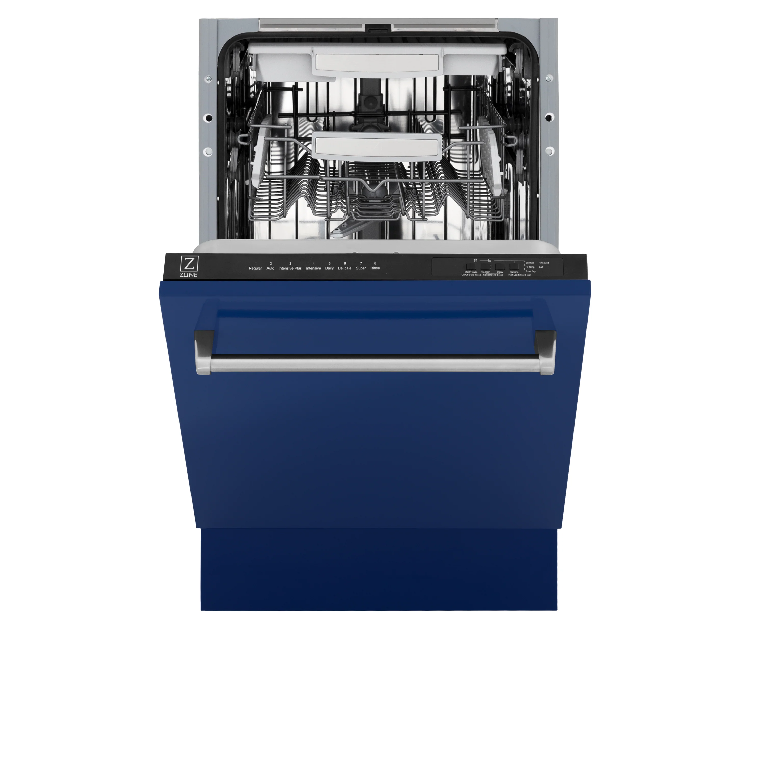 ZLINE 18 in. Tallac Series 3rd Rack Top Control Built-In Dishwasher in Blue Gloss with Stainless Steel Tub, 51dBa (DWV-BG-18) - Image 6