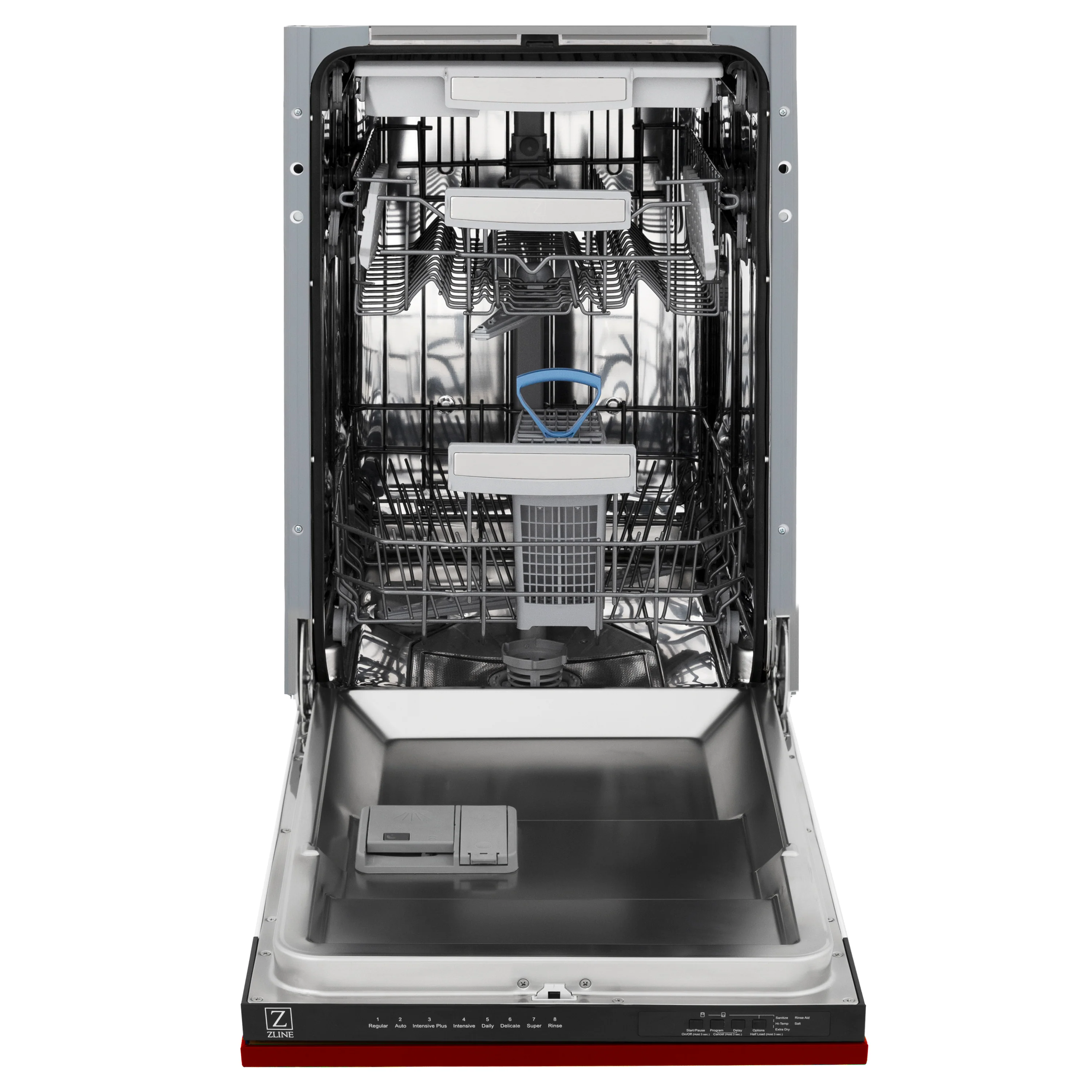 ZLINE 18 in. Tallac Series 3rd Rack Top Control Built-In Dishwasher in Red Gloss with Stainless Steel Tub, 51dBa (DWV-RG-18) - Image 16