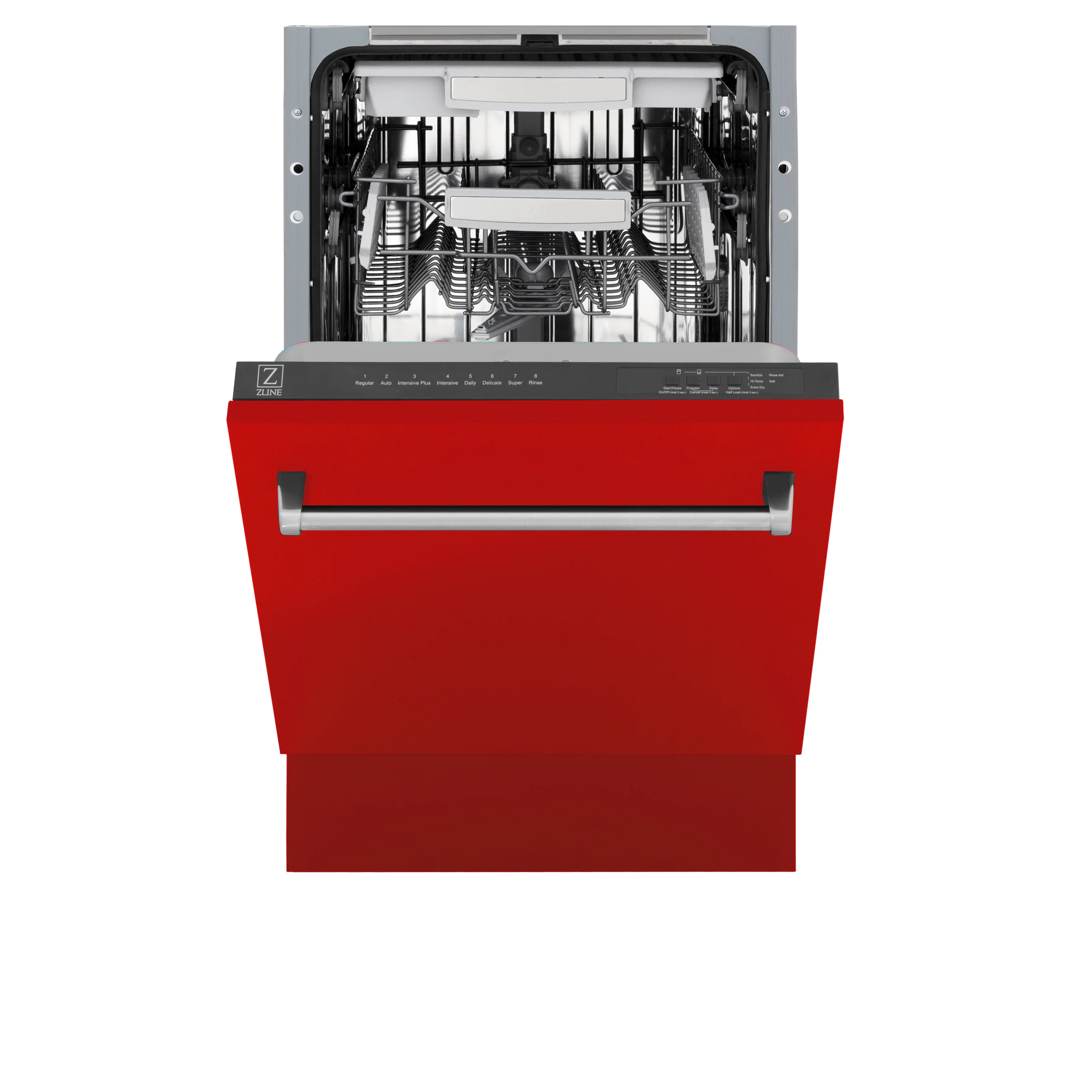 ZLINE 18 in. Tallac Series 3rd Rack Top Control Built-In Dishwasher in Red Matte with Stainless Steel Tub, 51dBa (DWV-RM-18) - Image 11