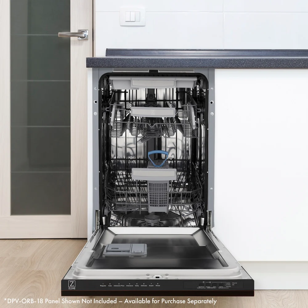 ZLINE 18 in. Tallac Series 3rd Rack Top Control Built-In Dishwasher with Stainless Steel Tub, 51dBa, Open Box-Great Condition - Image 12