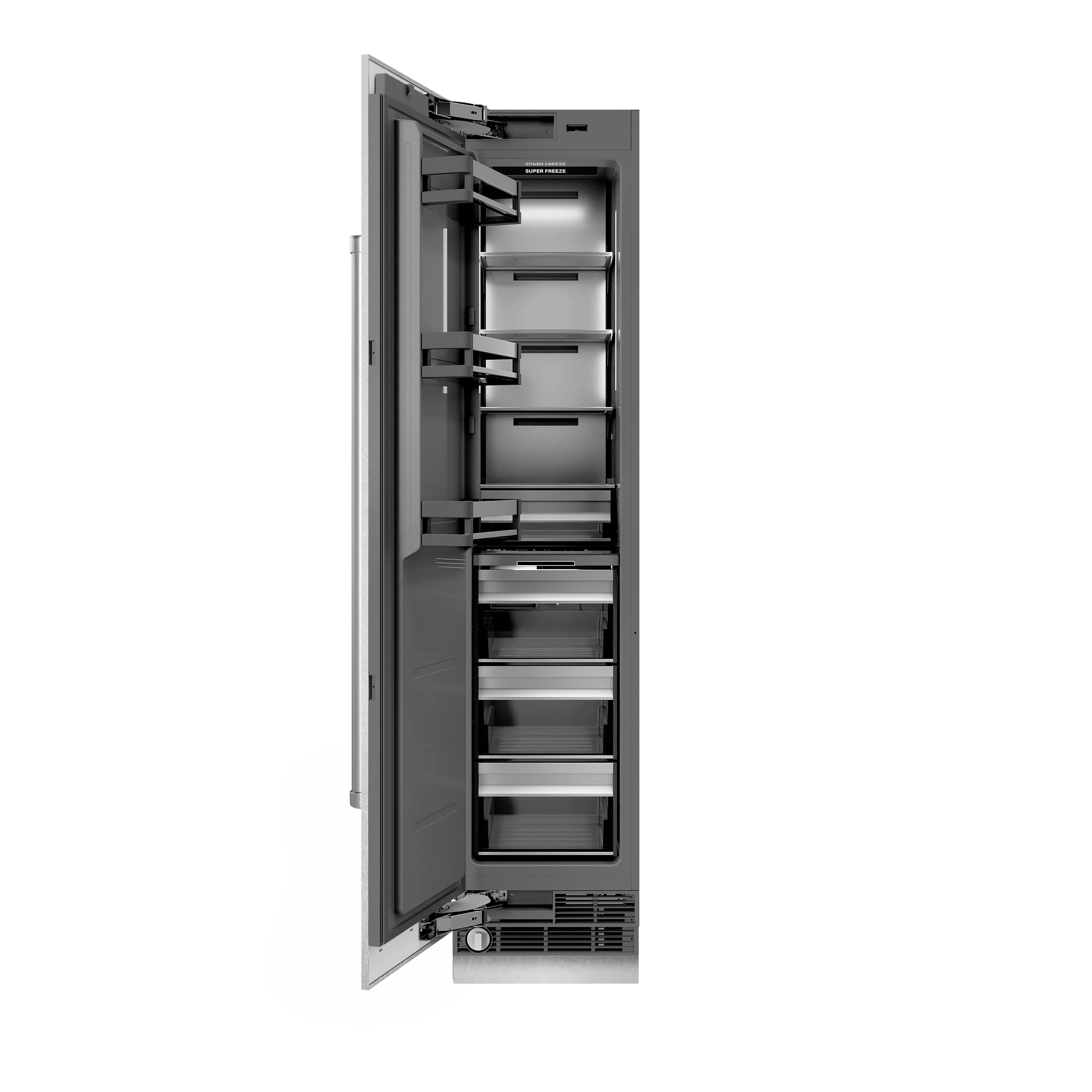 ZLINE 18 in. 8.6 cu. ft. Left Hinge Column Freezer in Satin Stainless Steel with Graphite Gray Interior (RCFVL-SN-18)