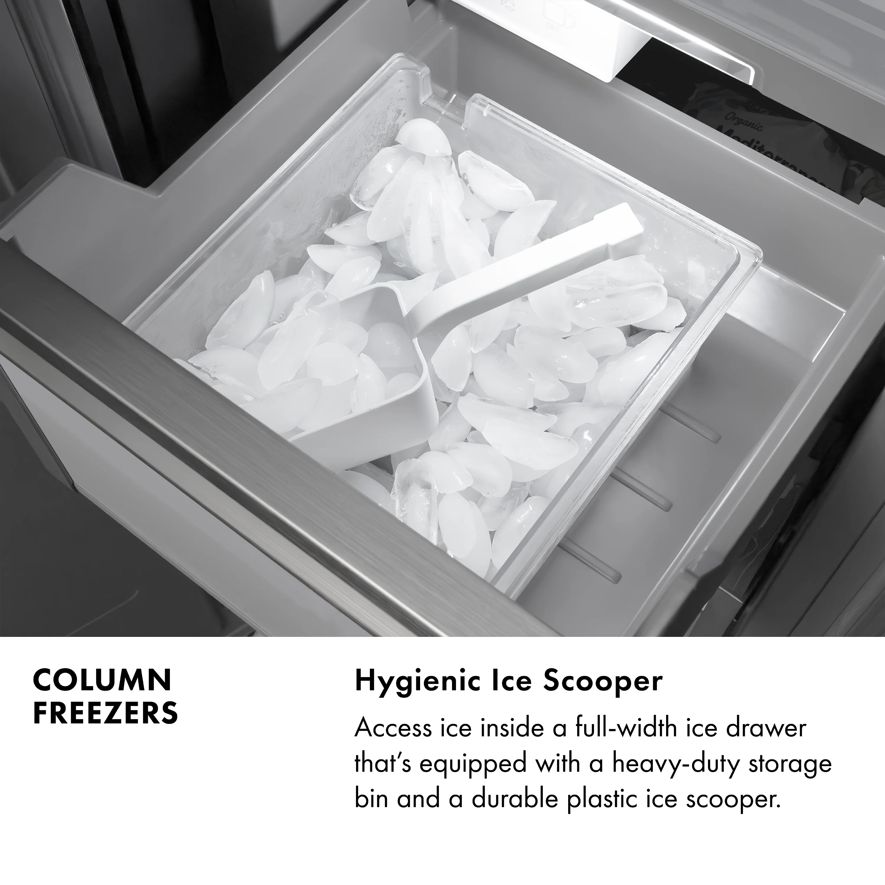 ZLINE 18 in. 8.6 cu. ft. Left Hinge Column Freezer in Stainless Steel with Graphite Gray Interior (RCFVL-304-18) - Image 19