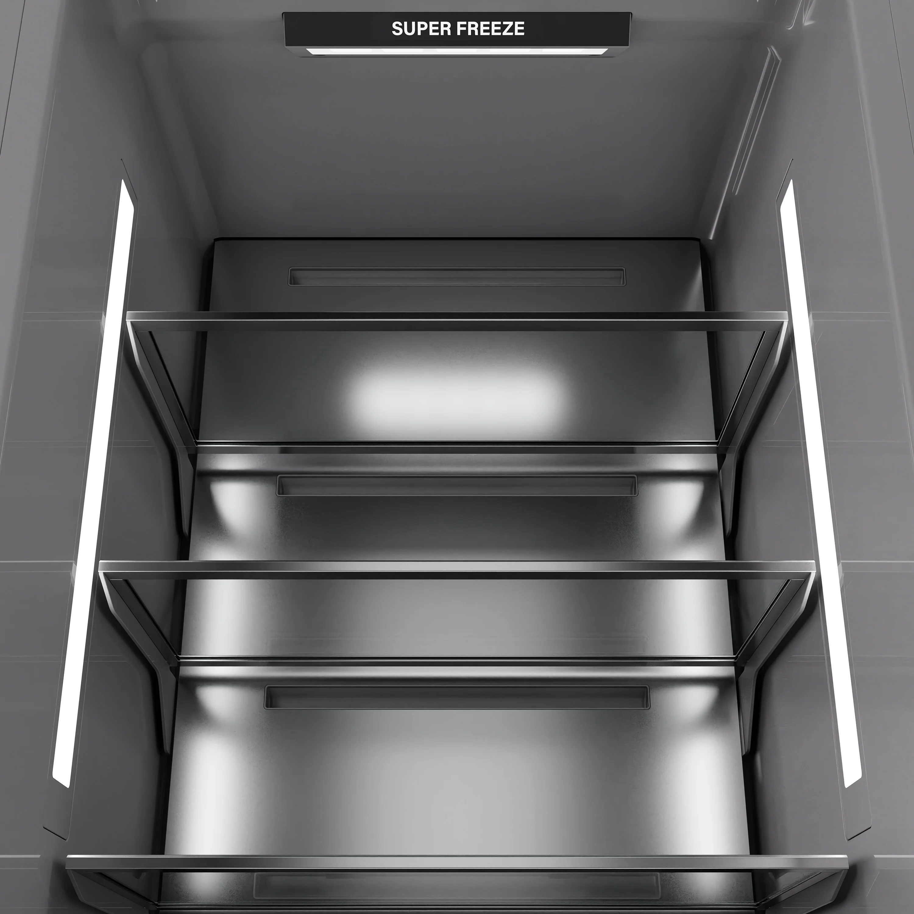 ZLINE 18 in. 8.6 cu. ft. Left Hinge Column Freezer in Stainless Steel with Graphite Gray Interior (RCFVL-304-18) - Image 3