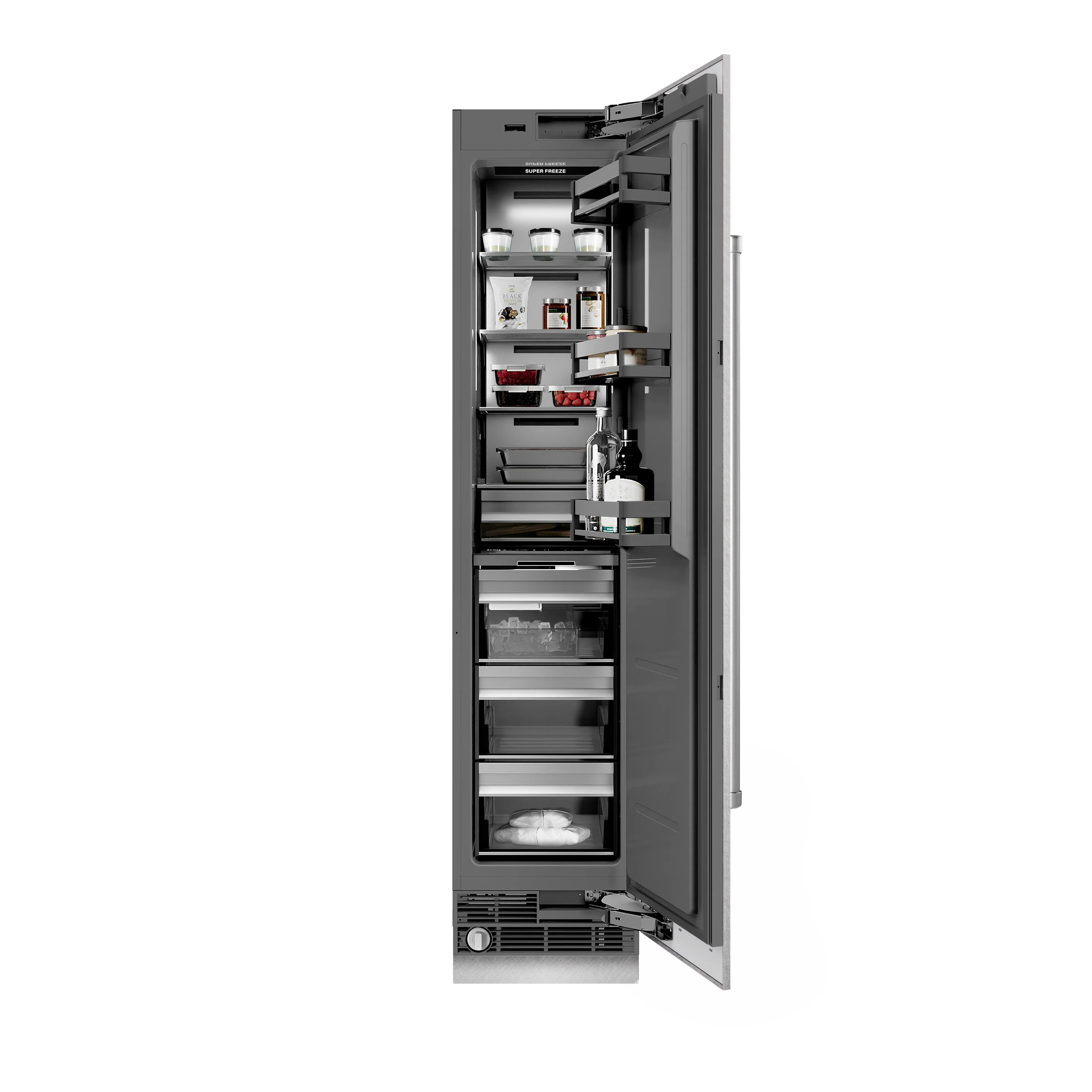 ZLINE 18 in. 8.6 cu. ft. Right Hinge Column Freezer in Satin Stainless Steel with Graphite Gray Interior (RCFVR-SN-18) - Image 5