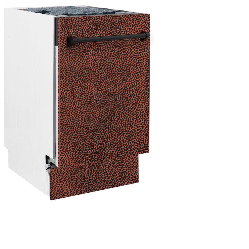 ZLINE 18 in. Tallac Series 3rd Rack Top Control Built-In Dishwasher in Hand Hammered Copper with Stainless Steel Tub, 51dBa (DWV-HH-18) - Image 5