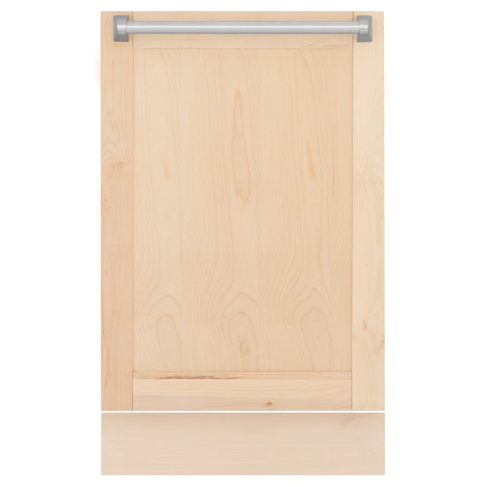 ZLINE 18" Tallac Dishwasher Panel in Unfinished Wood with Traditional Handle (DPV-UF-18) - Image 2