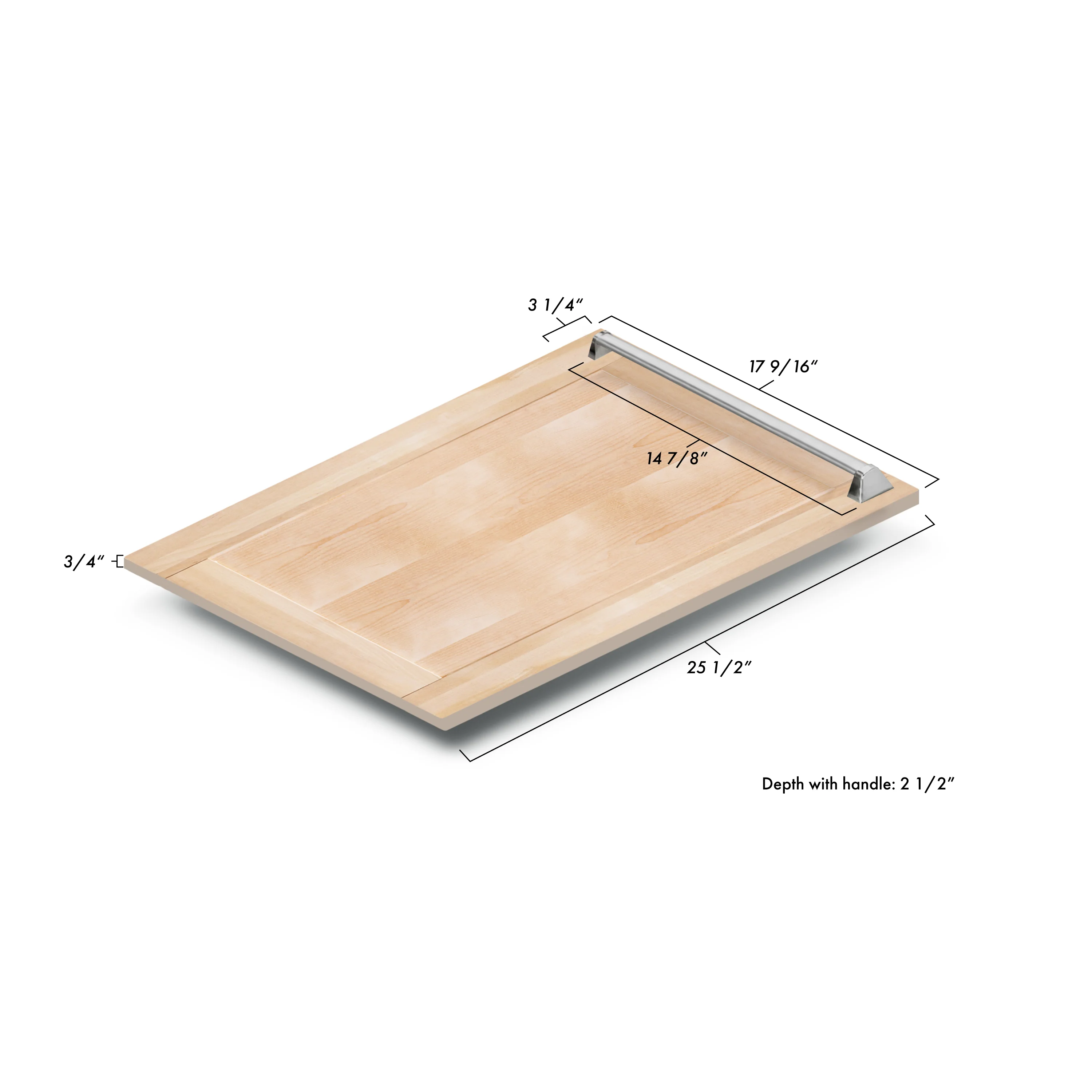 ZLINE 18" Tallac Dishwasher Panel in Unfinished Wood with Traditional Handle (DPV-UF-18) - Image 7