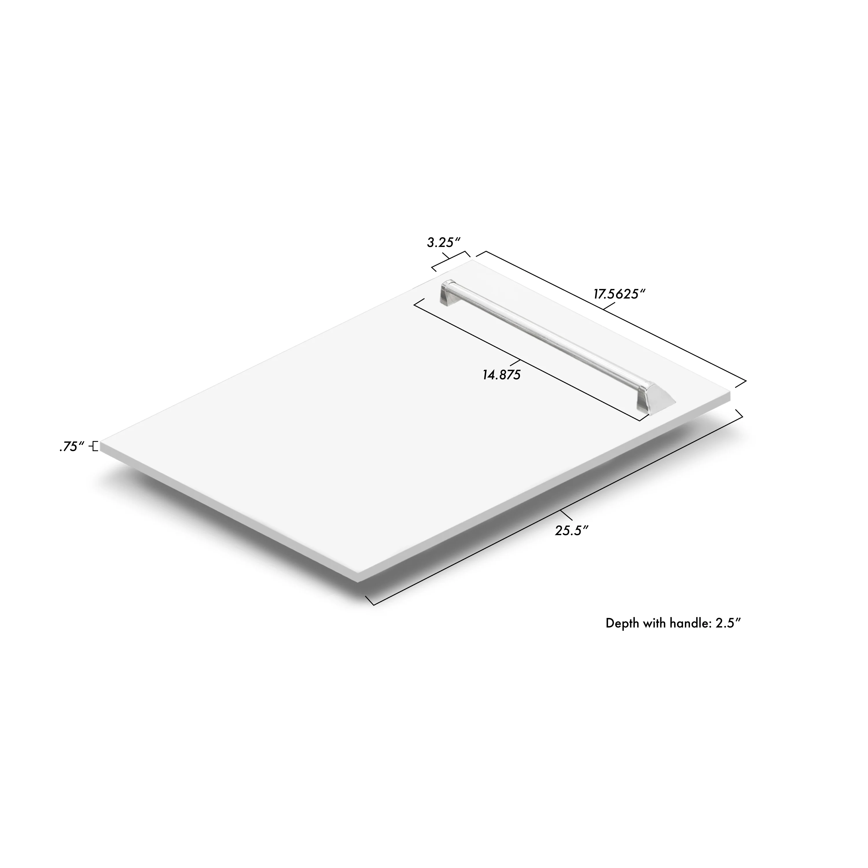 ZLINE 18" Tallac Dishwasher Panel in White Matte with Traditional Handle (DPV-WM-18) - Image 6