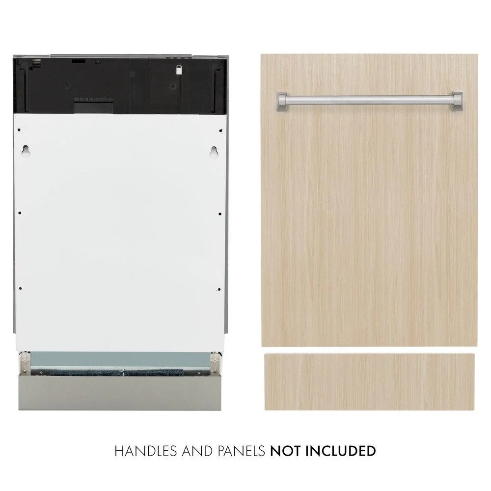 ZLINE 18 in. Tallac Series 3rd Rack Top Control Dishwasher in Custom Panel Ready with Stainless Steel Tub, 51dBa (DWV-18)
