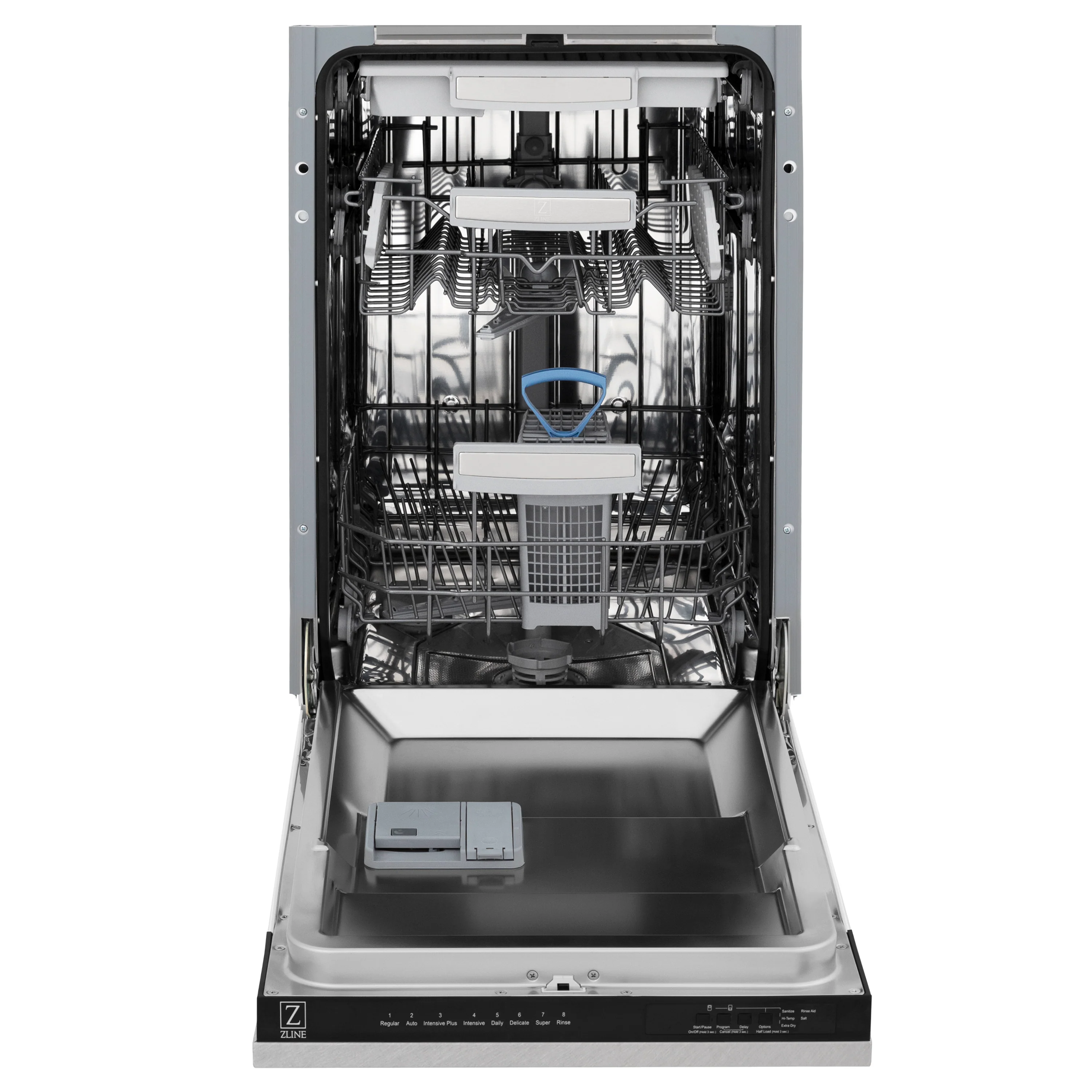 ZLINE 18 in. Tallac Series 3rd Rack Top Control Dishwasher with Satin Stainless Steel Panel and Stainless Steel Tub, 51dBa (DWV-SN-18) - Image 14