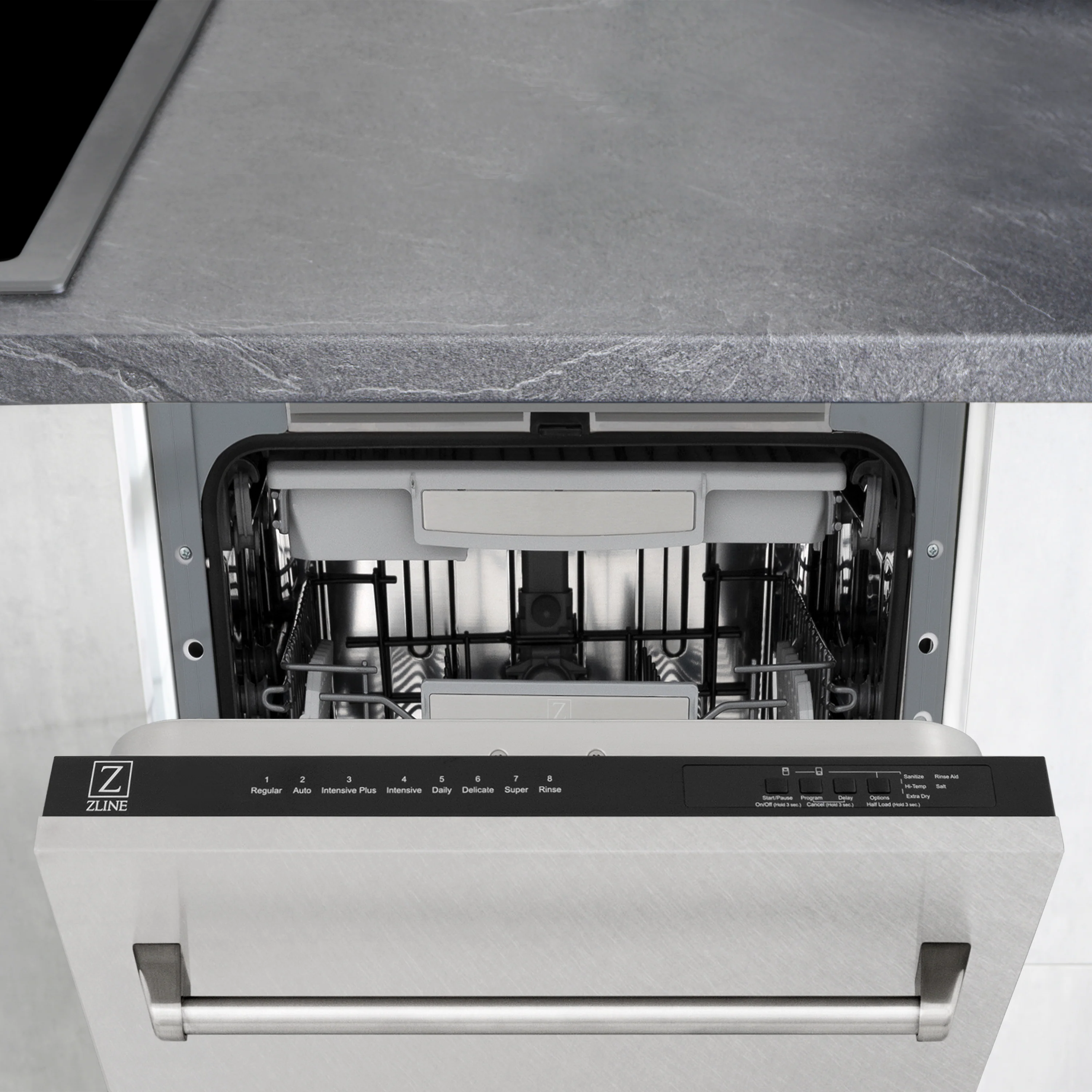 ZLINE 18 in. Tallac Series 3rd Rack Top Control Dishwasher with Satin Stainless Steel Panel and Stainless Steel Tub, 51dBa (DWV-SN-18) - Image 16