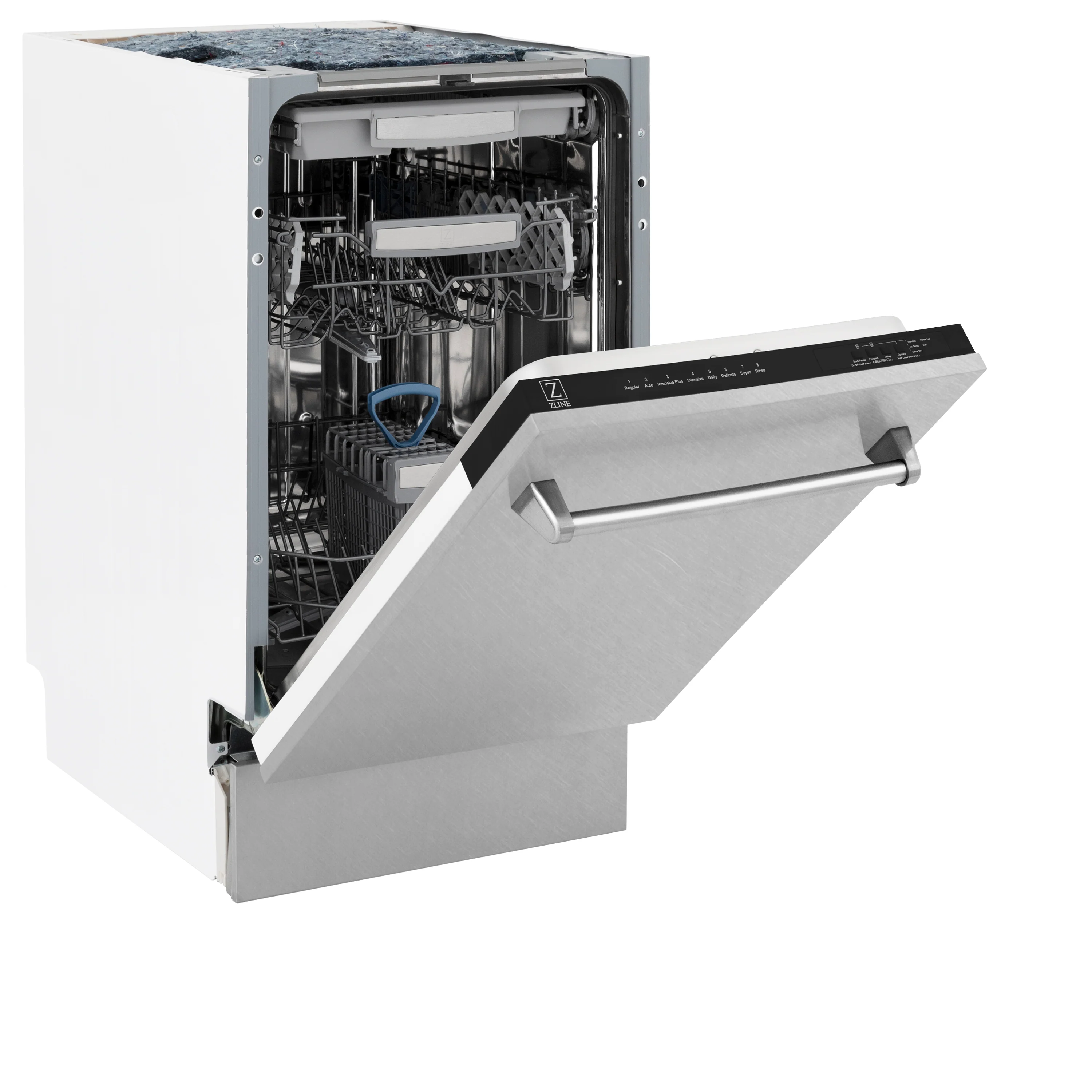ZLINE 18 in. Tallac Series 3rd Rack Top Control Dishwasher with Satin Stainless Steel Panel and Stainless Steel Tub, 51dBa (DWV-SN-18) - Image 5