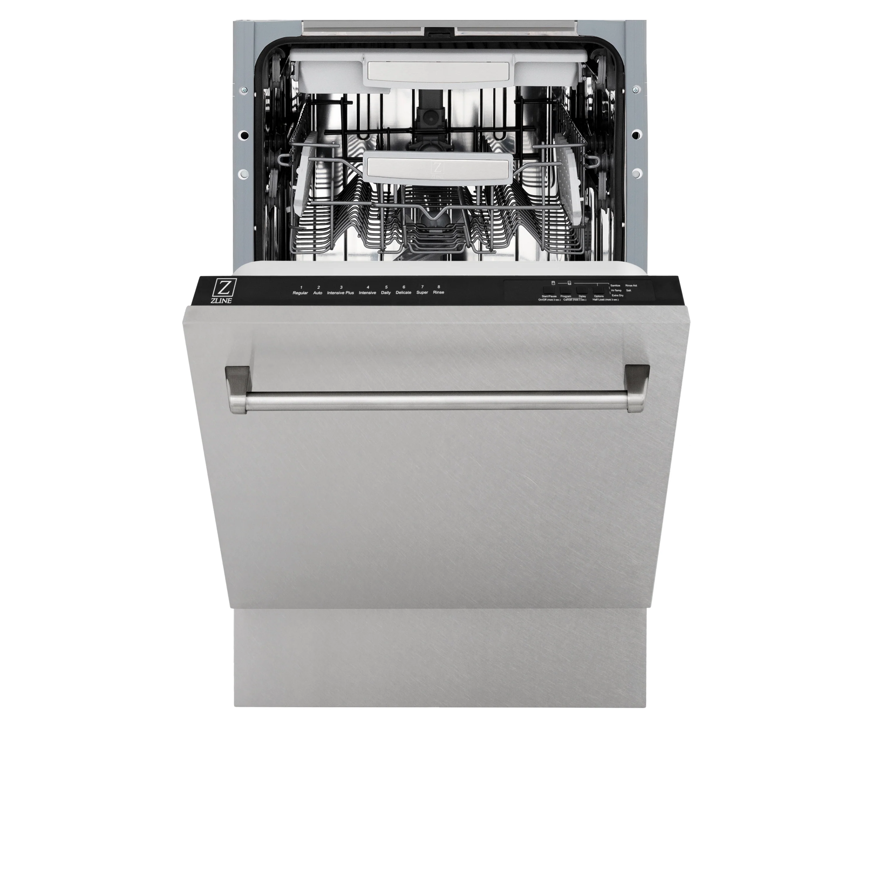 ZLINE 18 in. Tallac Series 3rd Rack Top Control Dishwasher with Satin Stainless Steel Panel and Stainless Steel Tub, 51dBa (DWV-SN-18) - Image 8
