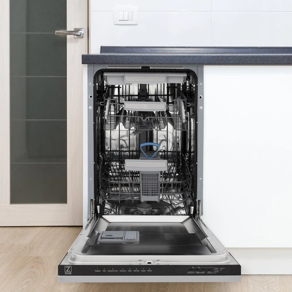 ZLINE 18 in. Tallac Series 3rd Rack Top Control Built-In Dishwasher in Stainless Steel and Traditional Handle, 51dBa (DWV-304-18) - Image 13