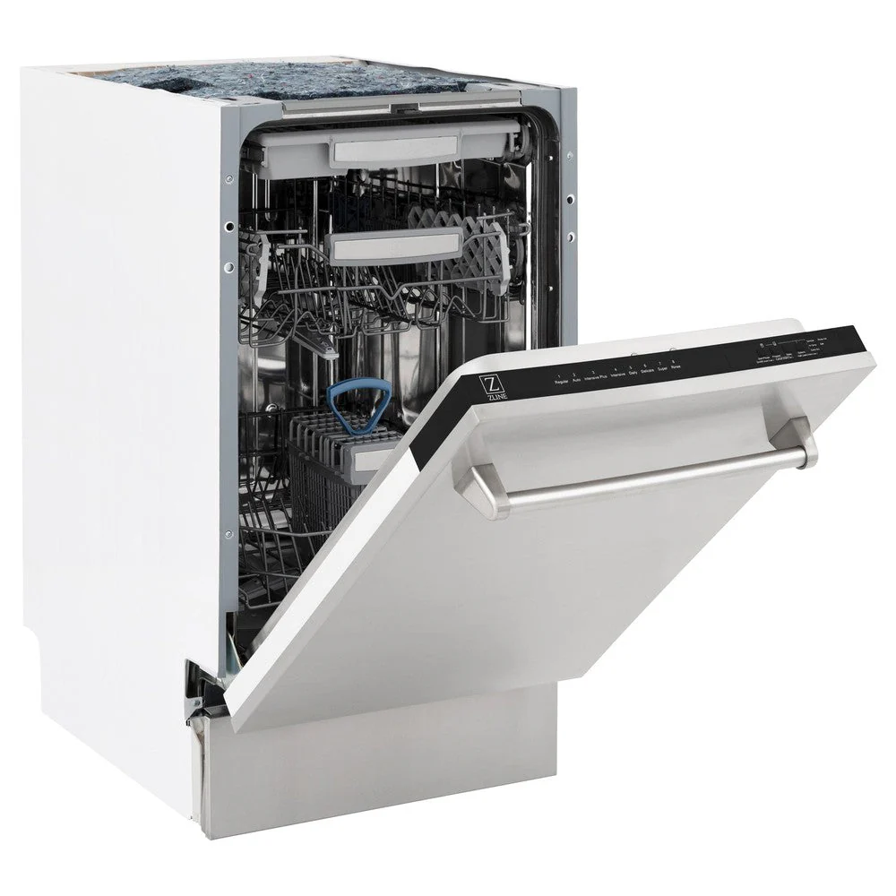 ZLINE 18 in. Tallac Series 3rd Rack Top Control Built-In Dishwasher in Stainless Steel and Traditional Handle, 51dBa (DWV-304-18) - Image 7