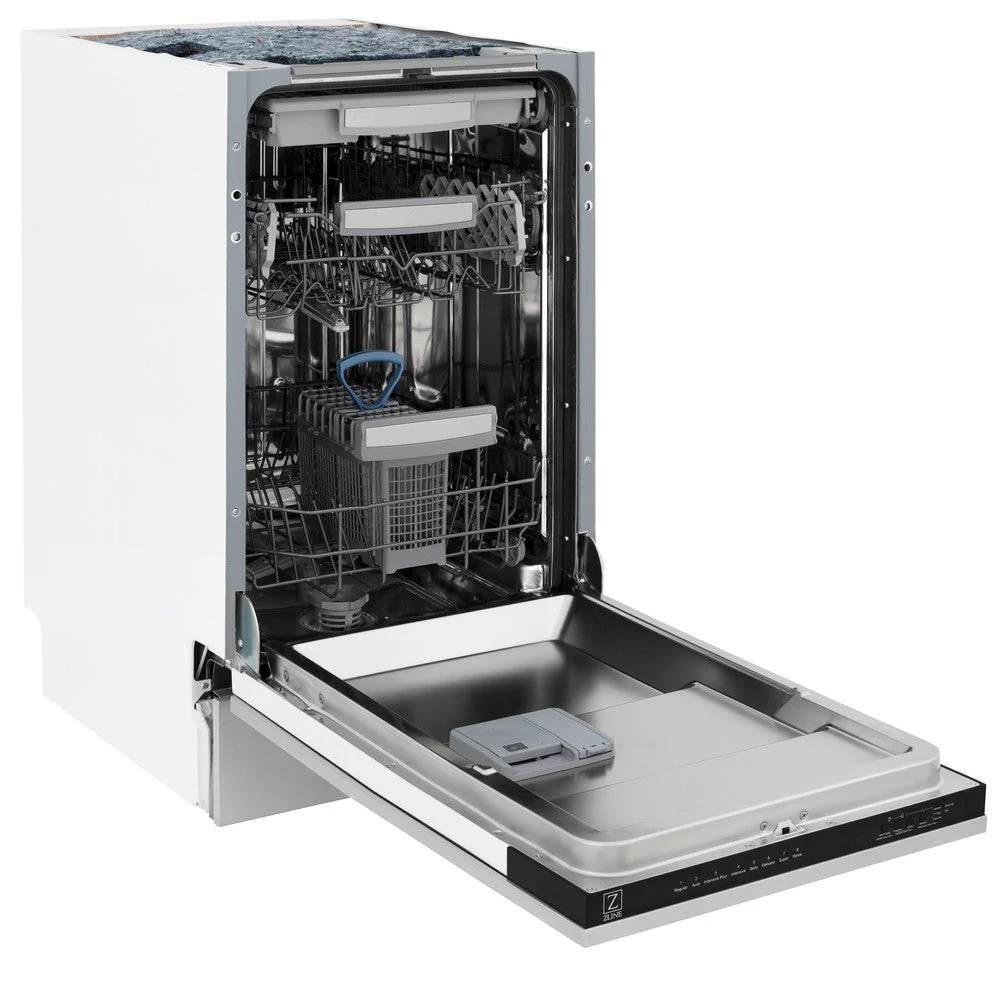 ZLINE 18 in. Tallac Series 3rd Rack Top Control Built-In Dishwasher in Stainless Steel and Traditional Handle, 51dBa (DWV-304-18) - Image 8