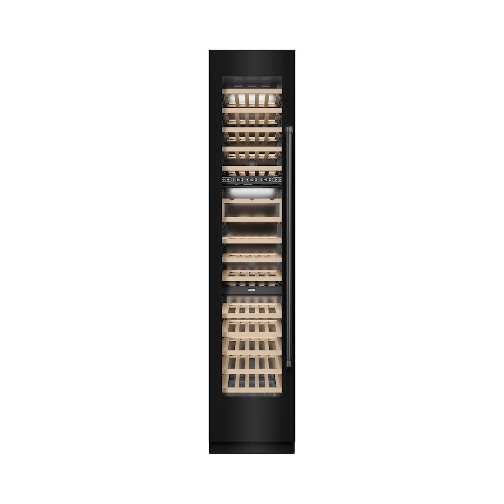 ZLINE 18 in. 9.0 cu. ft. Triple Zone 68 Bottle Left Hinge Column Wine Cooler in Black Stainless Steel (RCWVL-BS-18) - Image 4