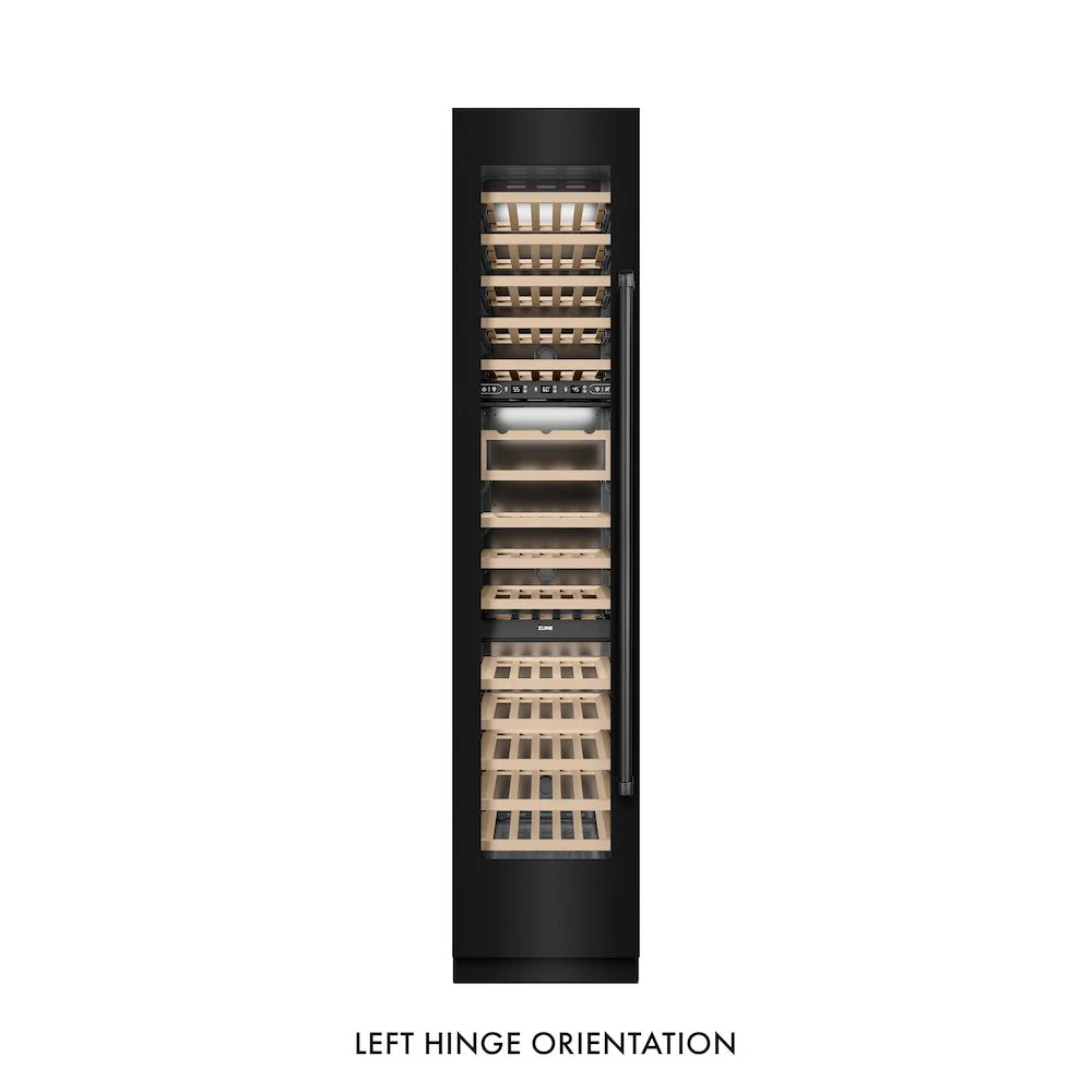 ZLINE 18 in. 9.0 cu. ft. Triple Zone 68 Bottle Left Hinge Column Wine Cooler in Black Stainless Steel (RCWVL-BS-18) - Image 5