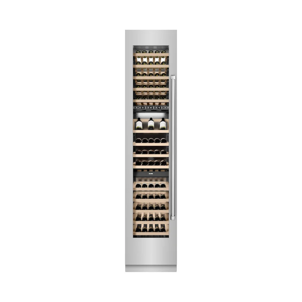 ZLINE 18 in. 9.0 cu. ft. Triple Zone 68 Bottle Left Hinge Column Wine Cooler in Stainless Steel (RCWVL-304-18) - Image 2