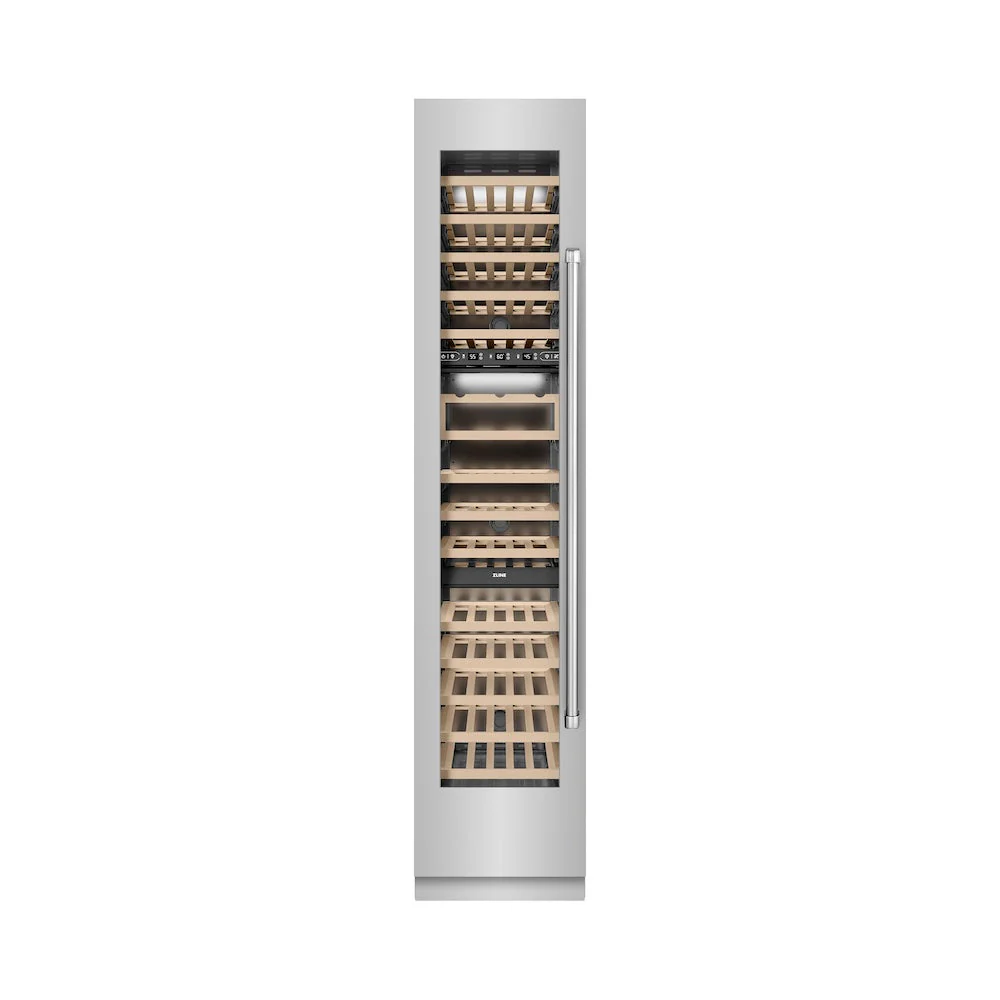 ZLINE 18 in. 9.0 cu. ft. Triple Zone 68 Bottle Left Hinge Column Wine Cooler in Stainless Steel (RCWVL-304-18) - Image 4
