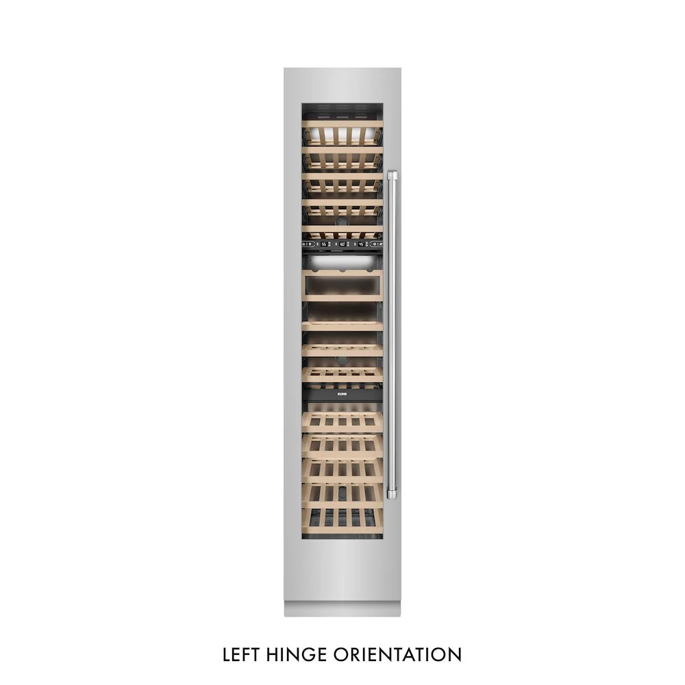 ZLINE 18 in. 9.0 cu. ft. Triple Zone 68 Bottle Left Hinge Column Wine Cooler in Stainless Steel (RCWVL-304-18) - Image 5